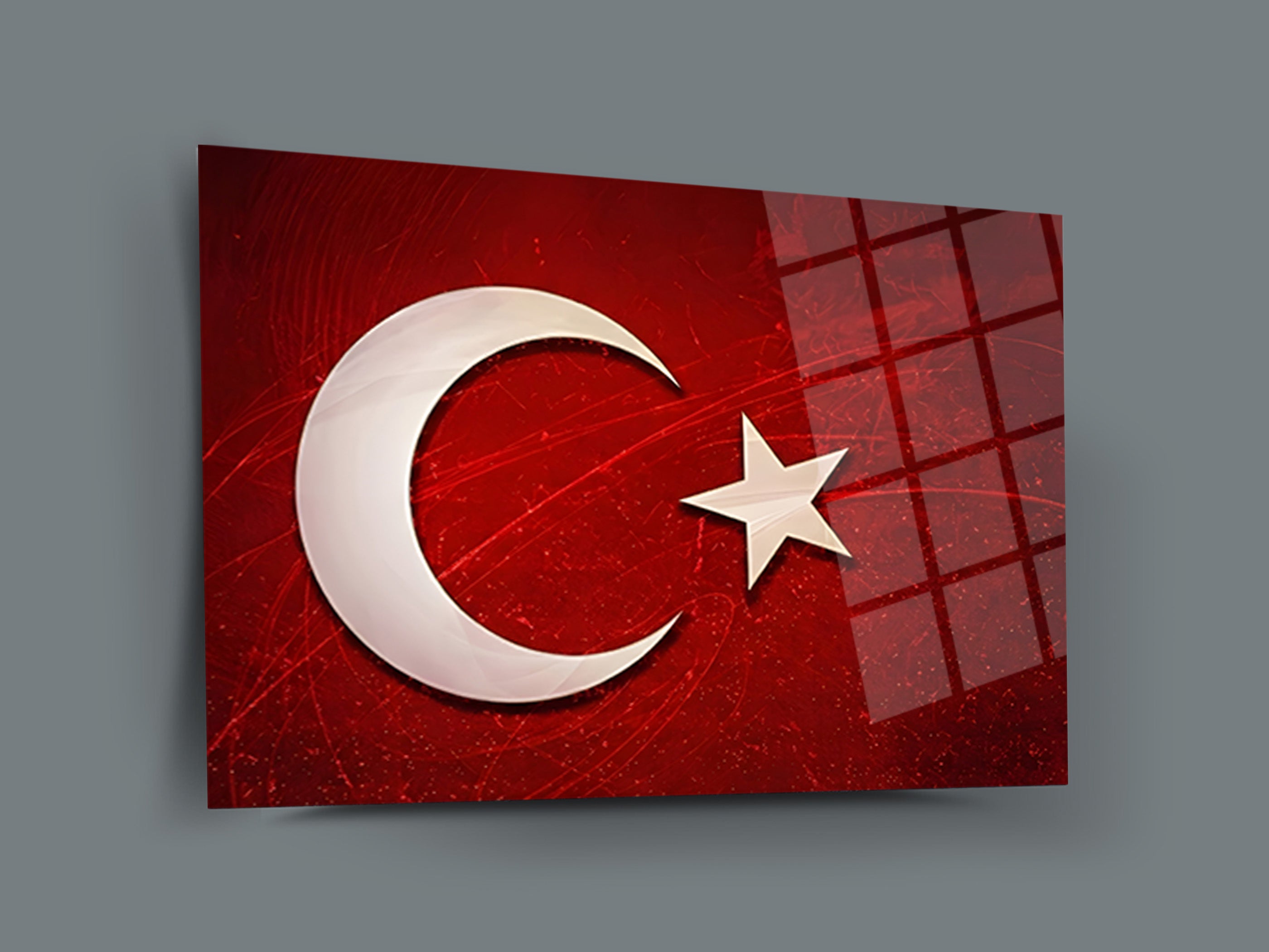 Türk Bayrağı Cam Tablo-13