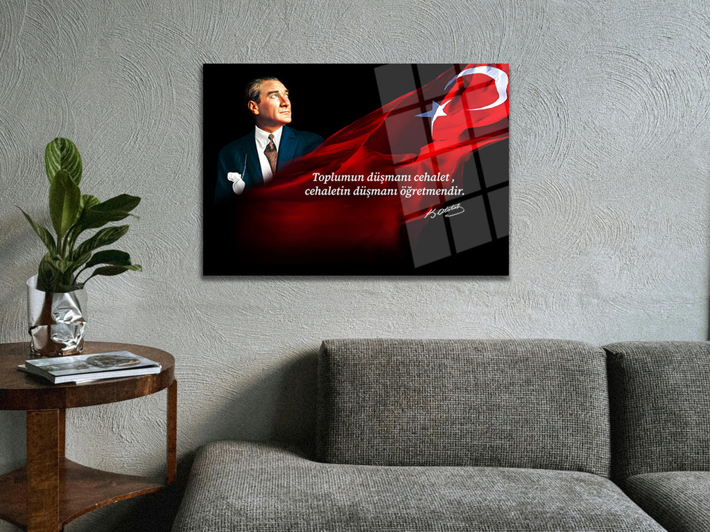Atatürk Cam Tablo 140