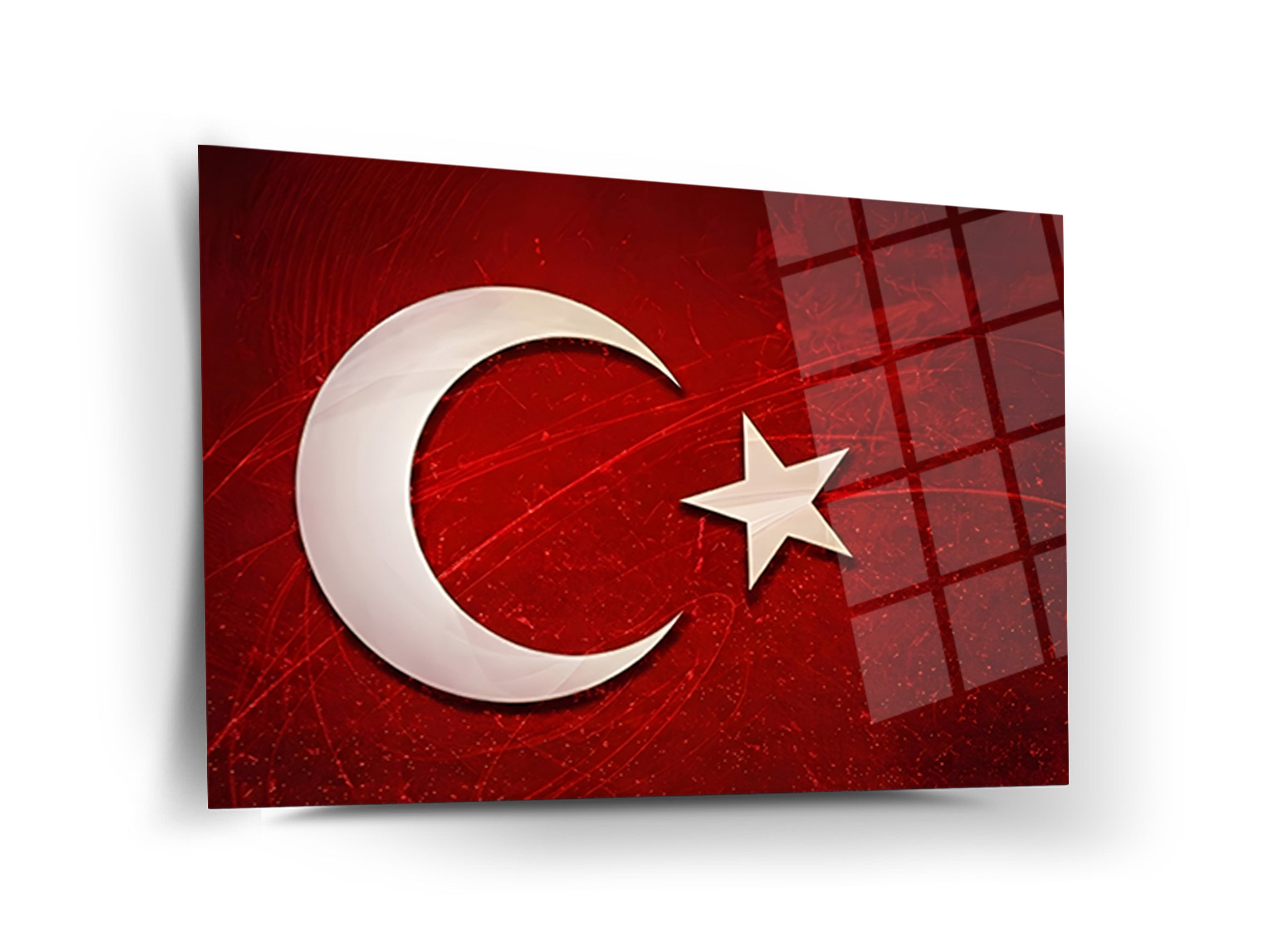 Türk Bayrağı Cam Tablo-13