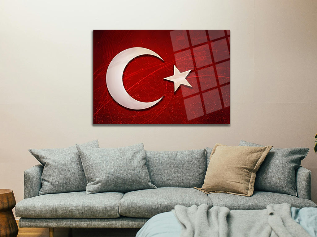 Türk Bayrağı Cam Tablo-13