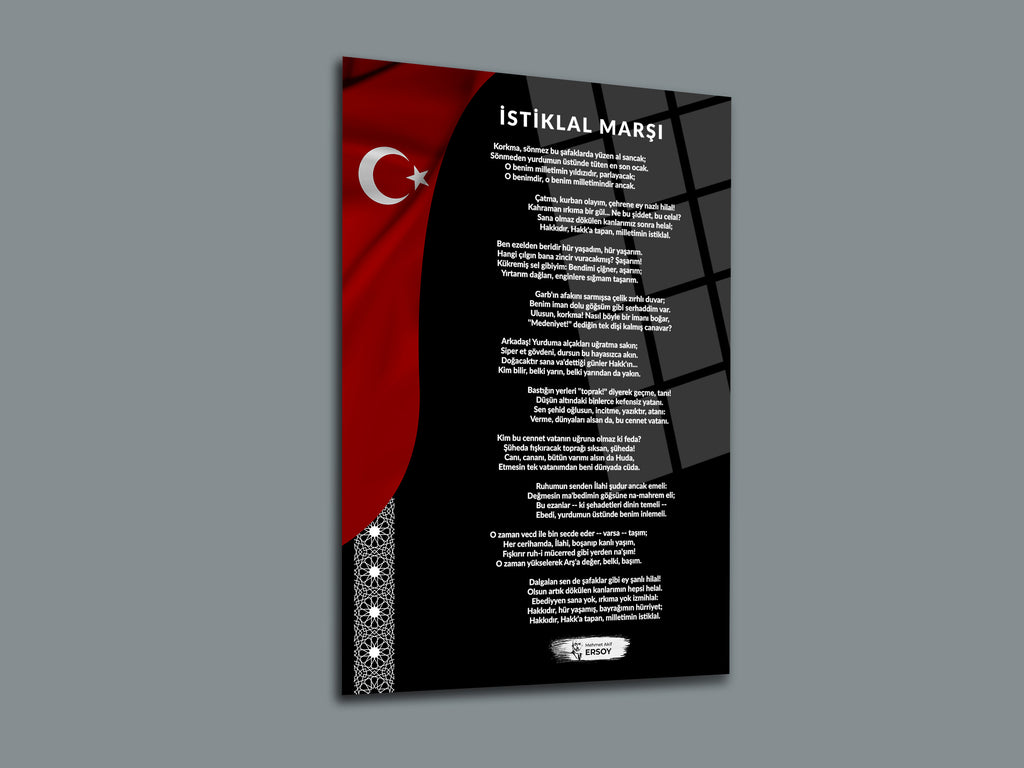 Atatürk-Gençliğe Hitabe-İstiklal Marşı Cam Tablo Set-1
