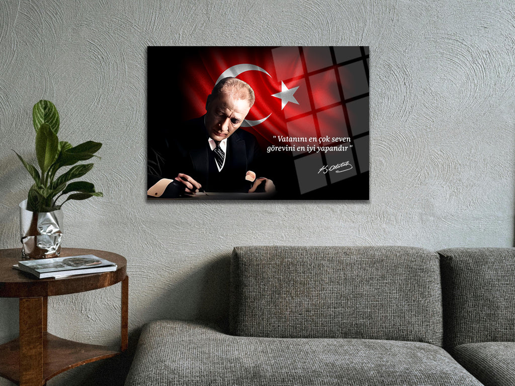 Atatürk Cam Tablo 150