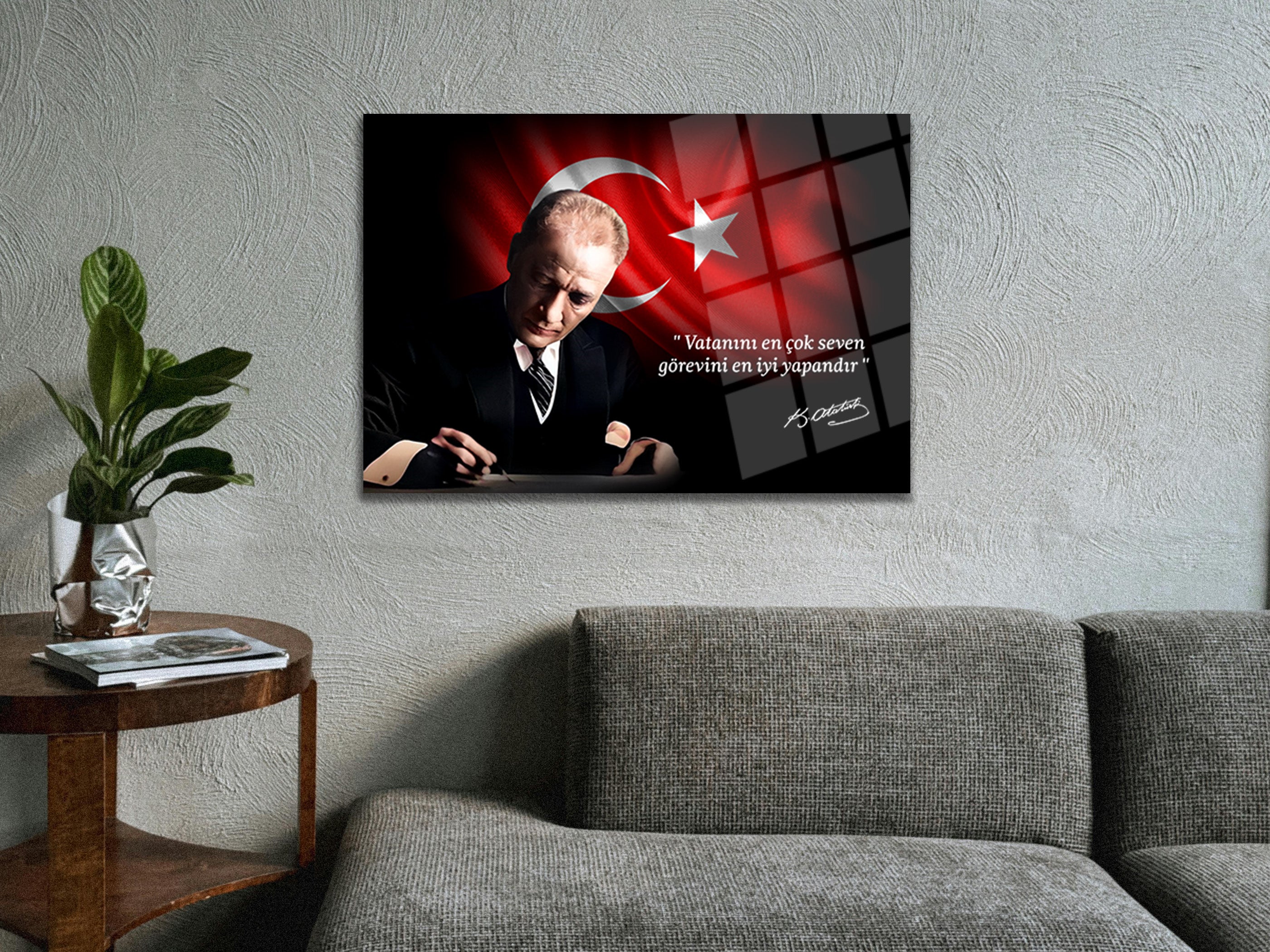 Atatürk Cam Tablo 150