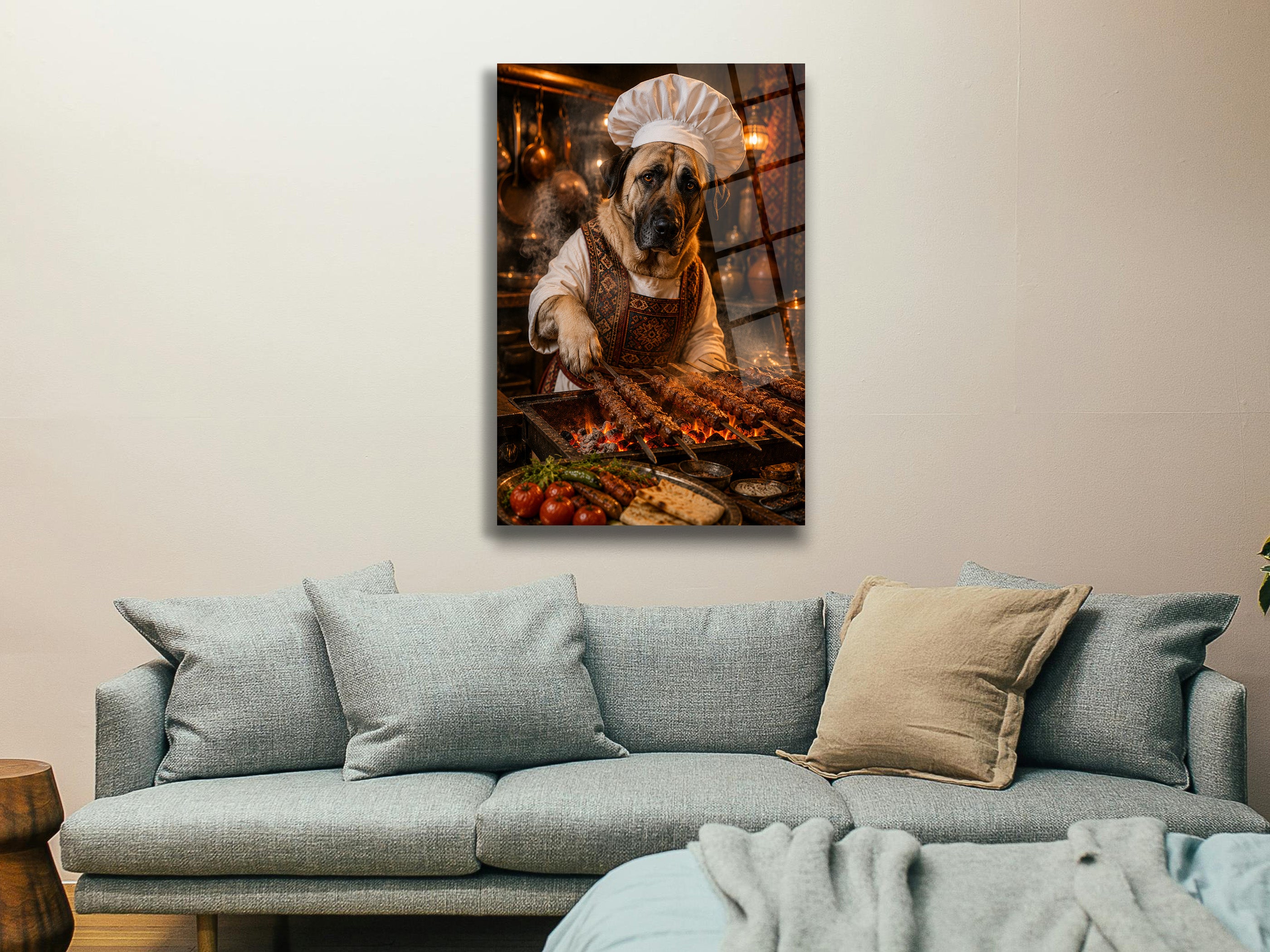 Aşçı Köpek Cam Tablo-1