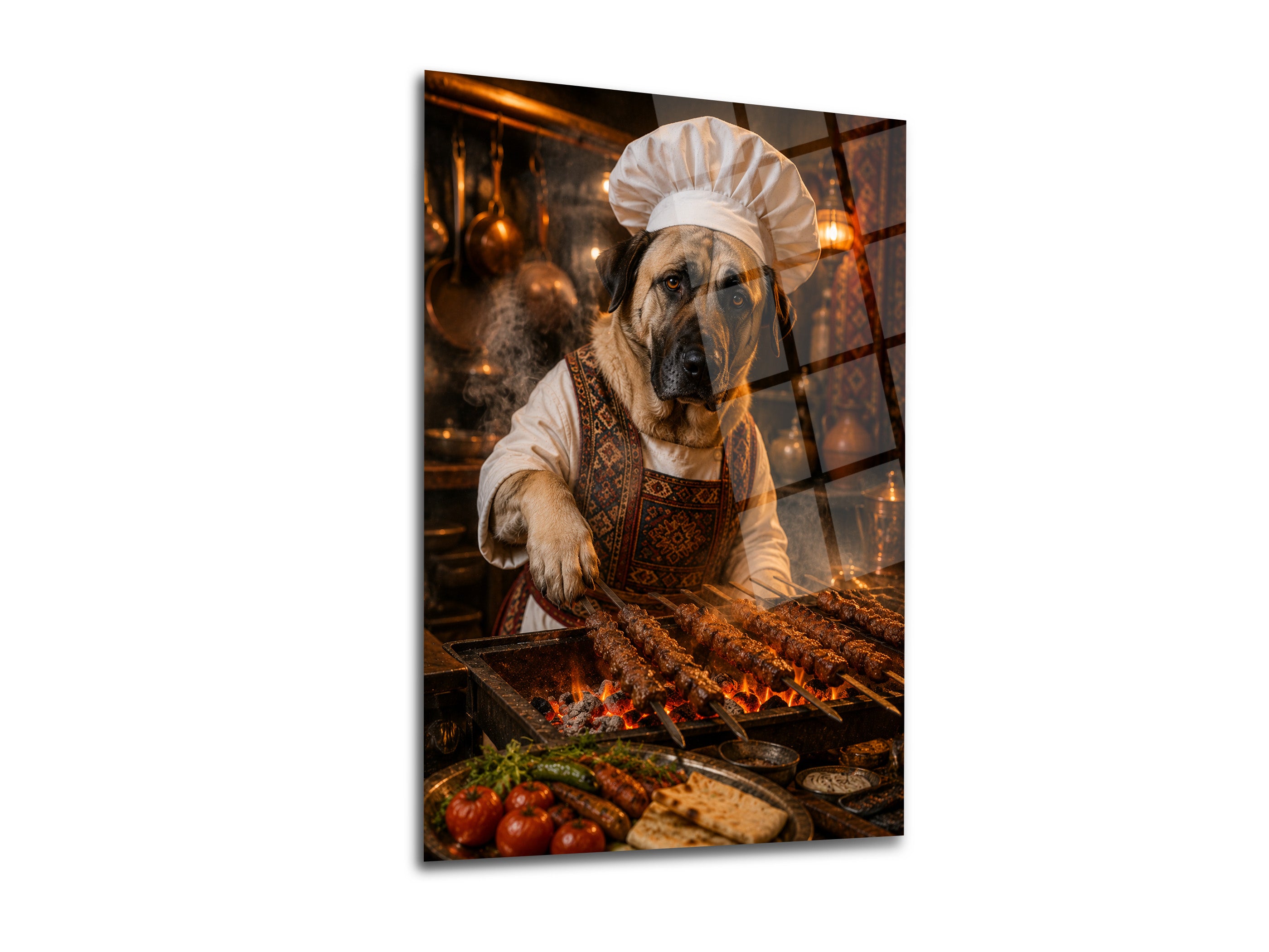 Aşçı Köpek Cam Tablo-1