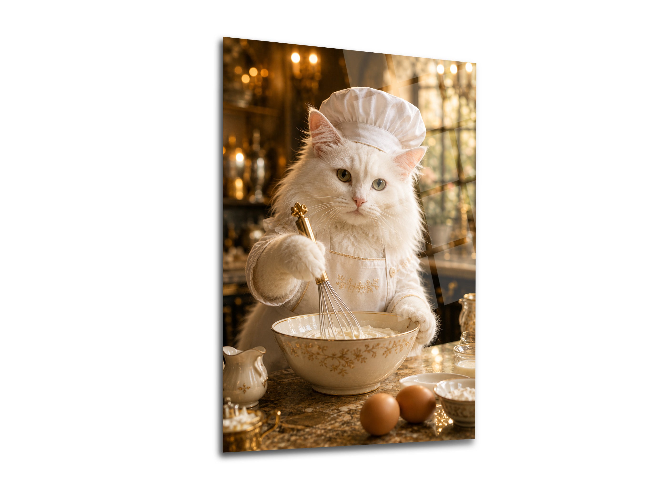 Aşçı Kedi Cam Tablo-2