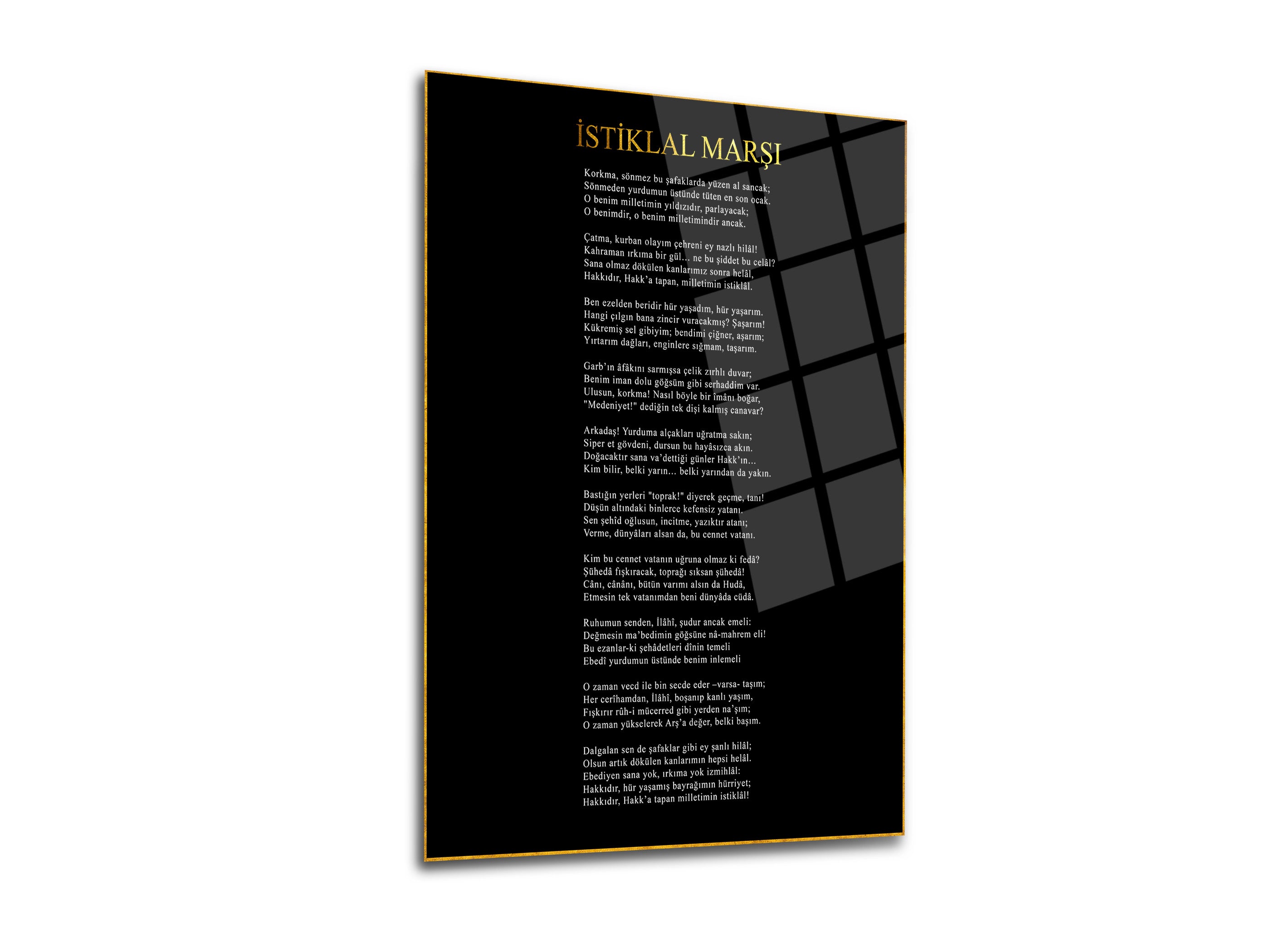 Atatürk 3'lü Set Cam Tablo-2 Atatürk Tablosu-Gençliğe Hitabe Tablosu-İstiklal Marşı Tablosu