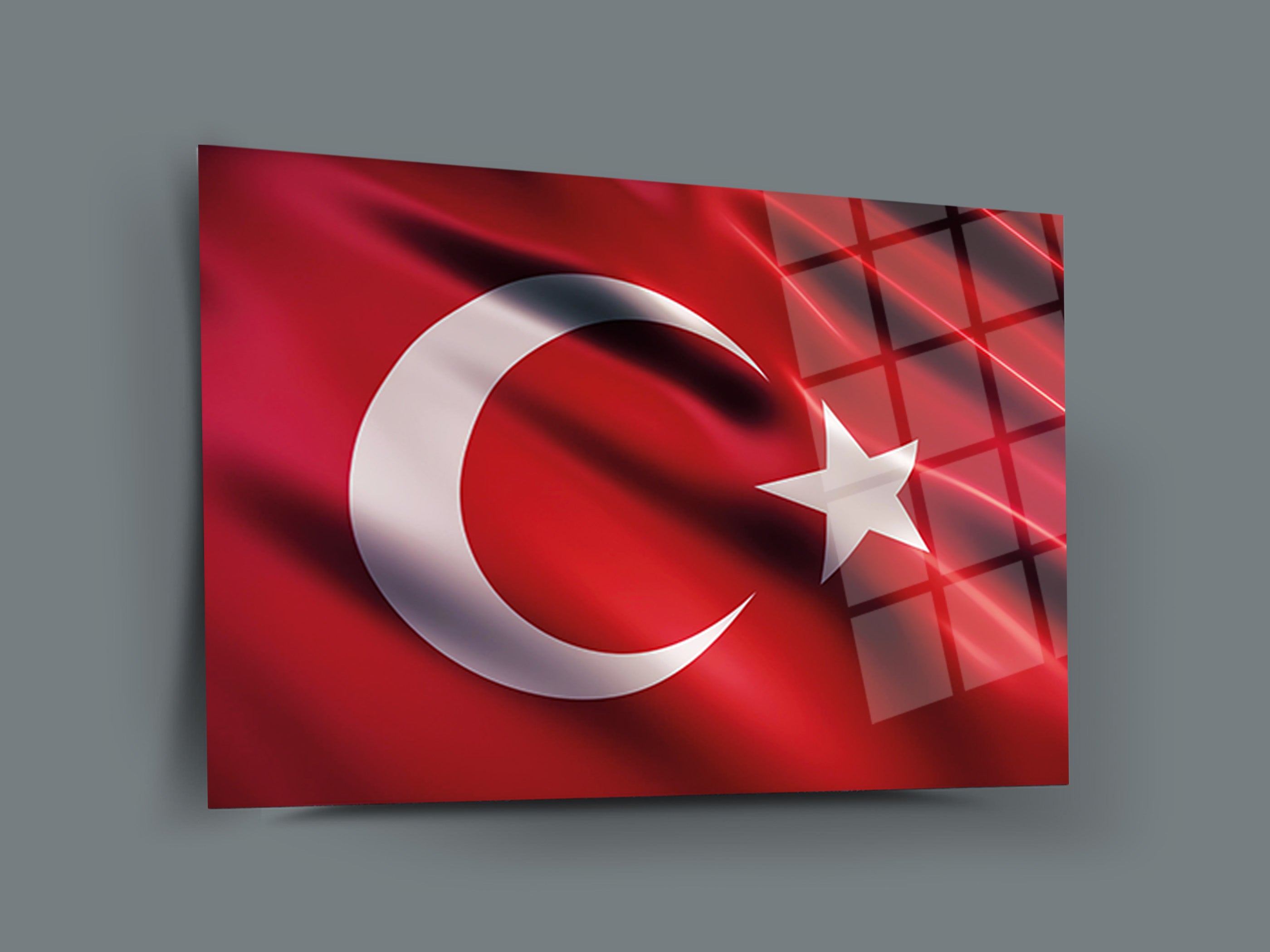 Türk Bayrağı Cam Tablo-2