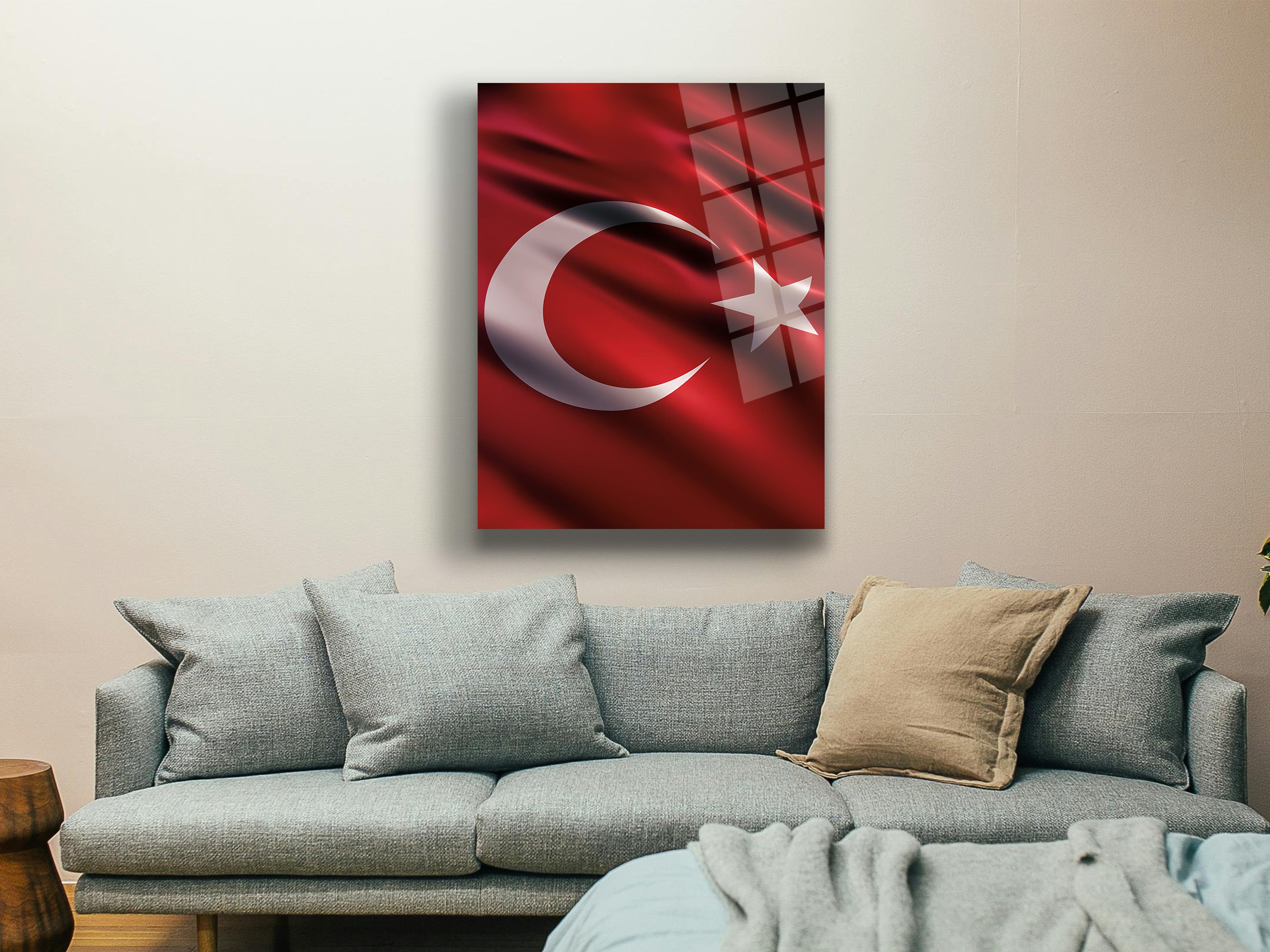 Türk Bayrağı Cam Tablo-04