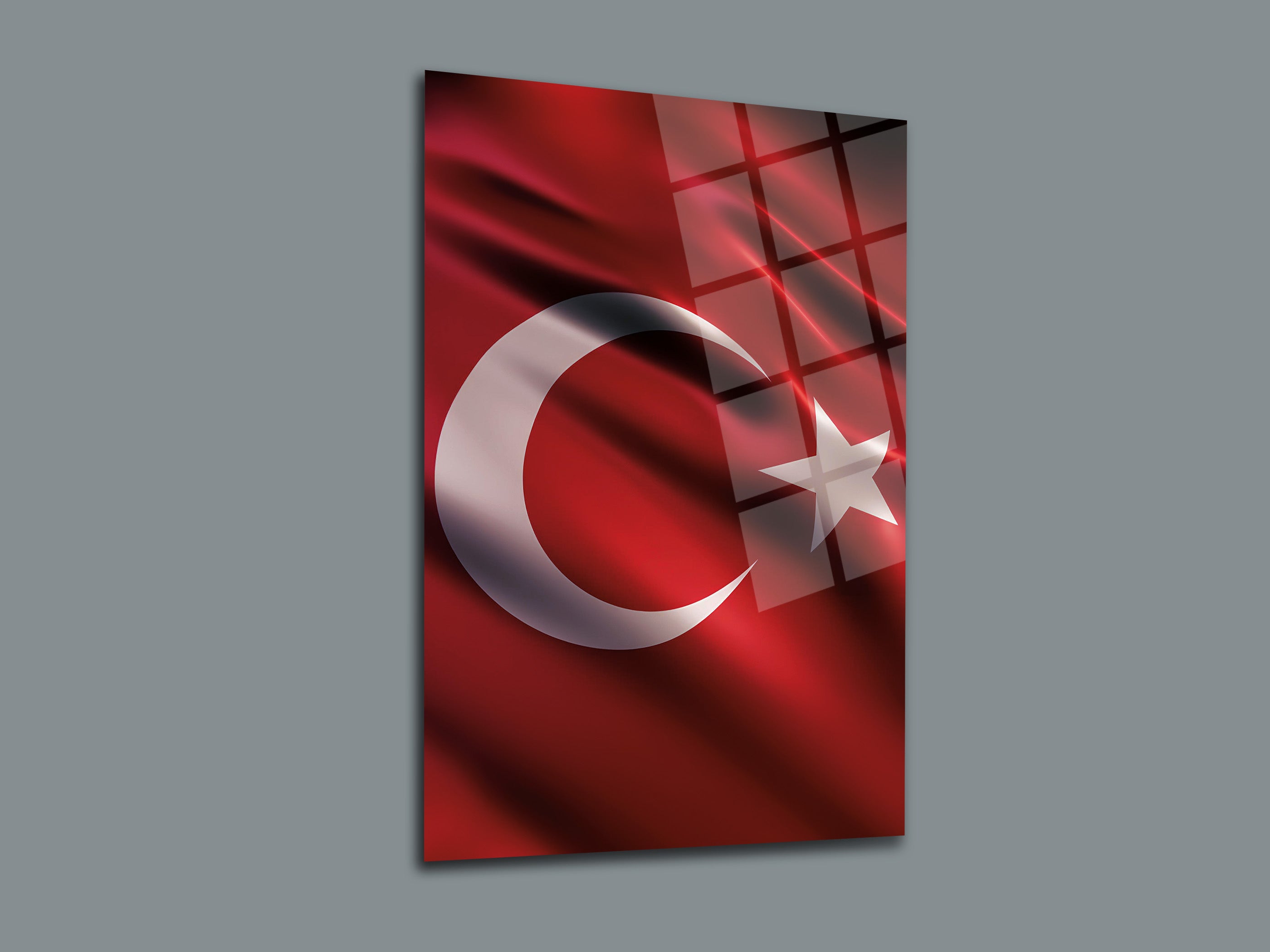 Türk Bayrağı Cam Tablo-04
