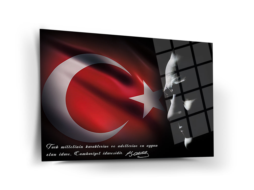Atatürk Cam Tablo 210