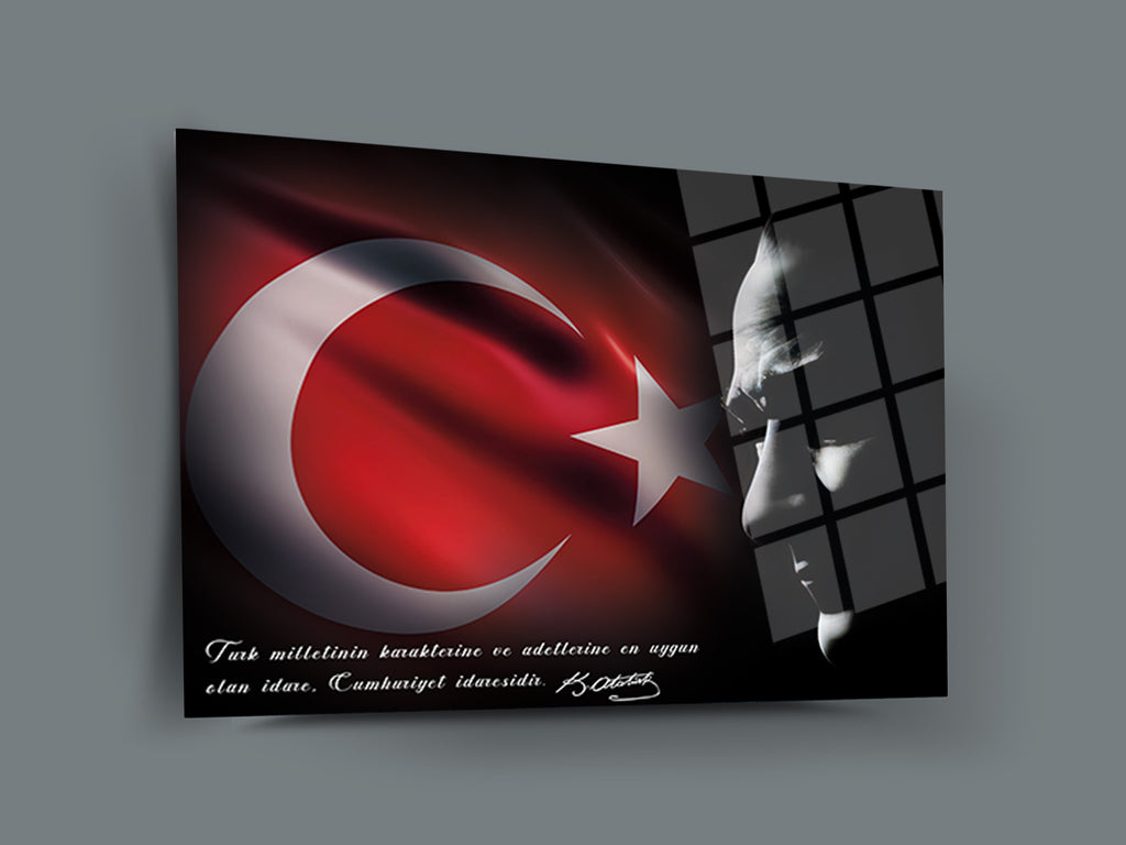 Atatürk Cam Tablo 210