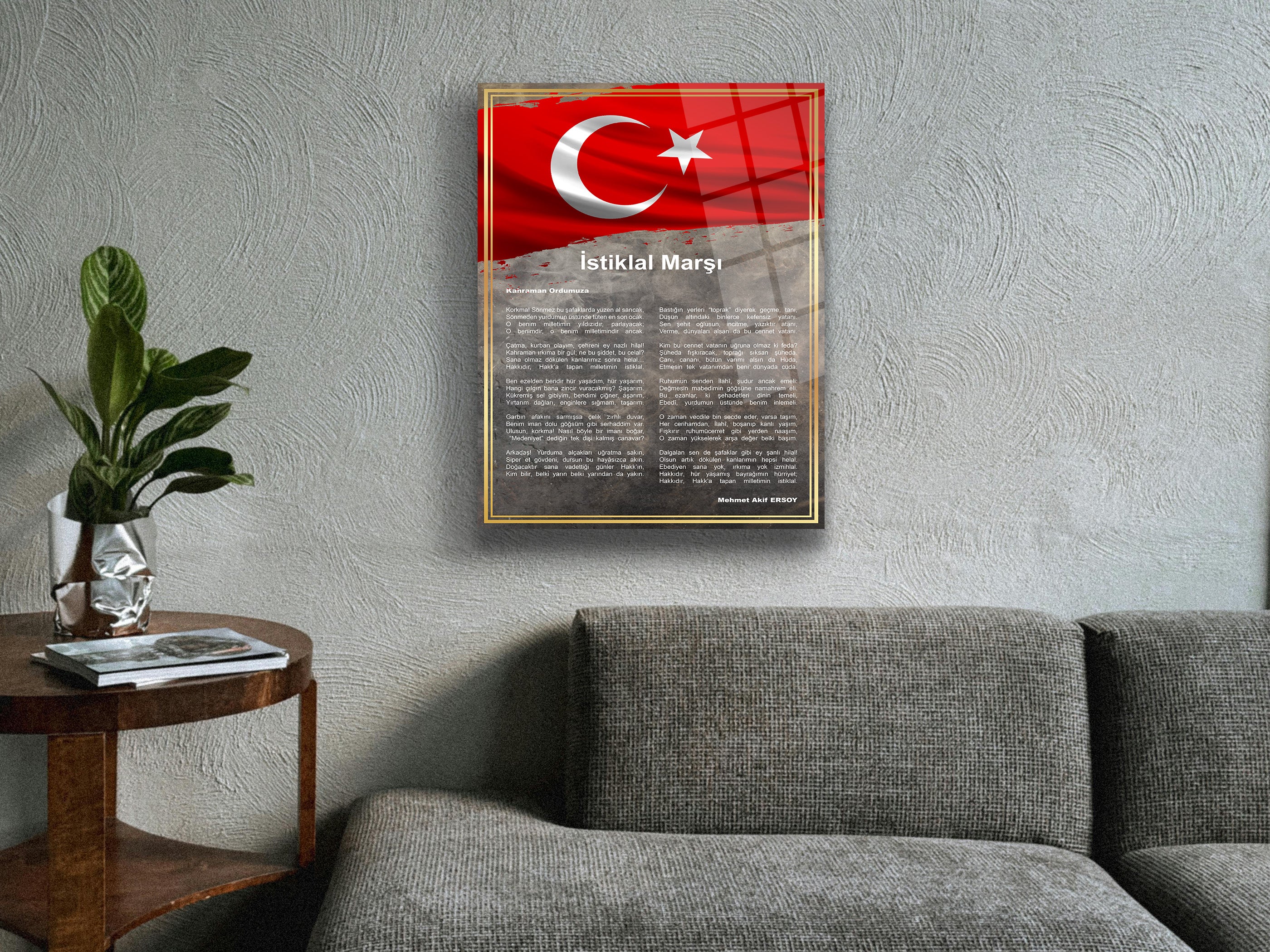 İstiklal Marşı Cam Tablo-4