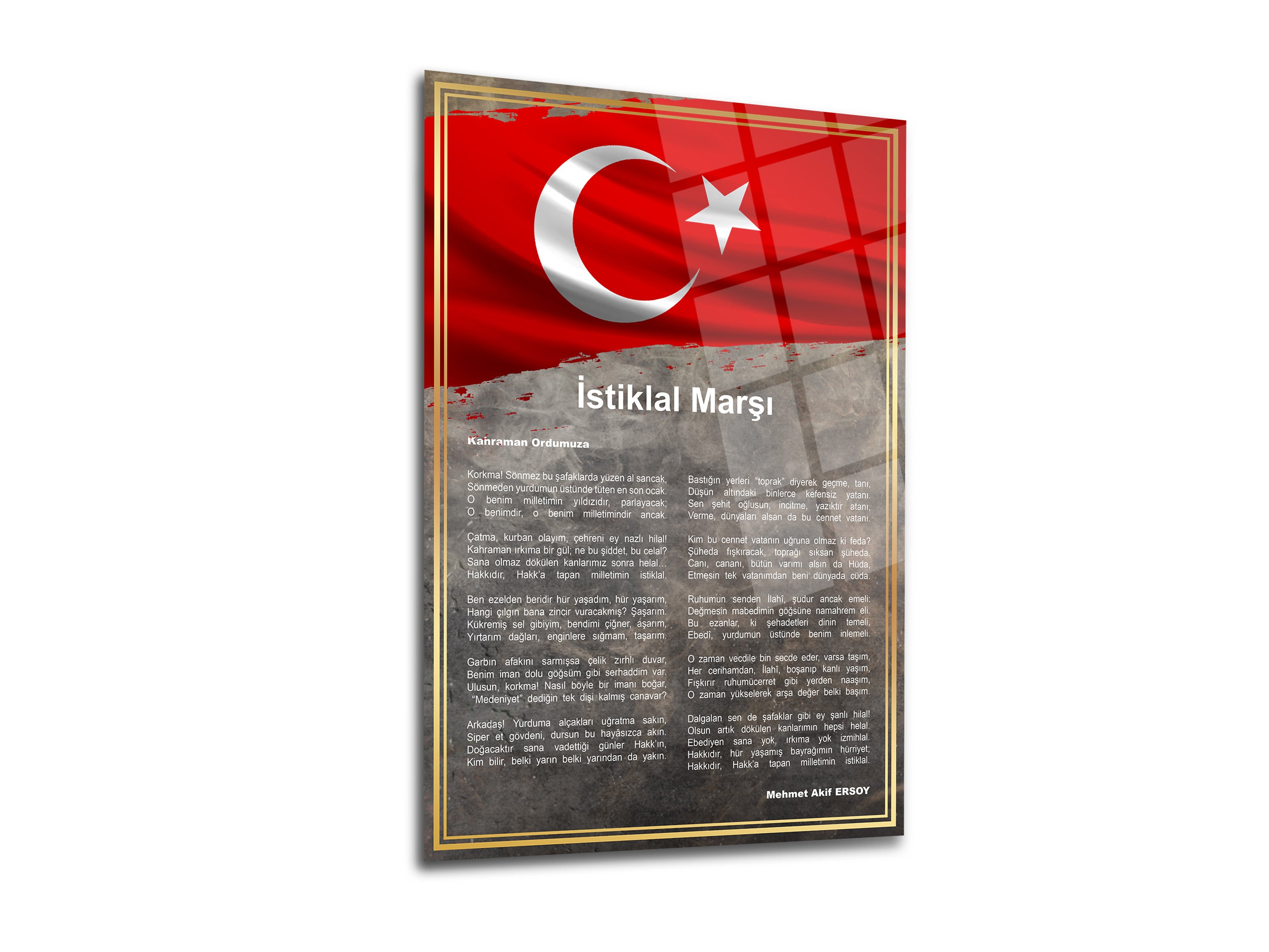 İstiklal Marşı Cam Tablo-4