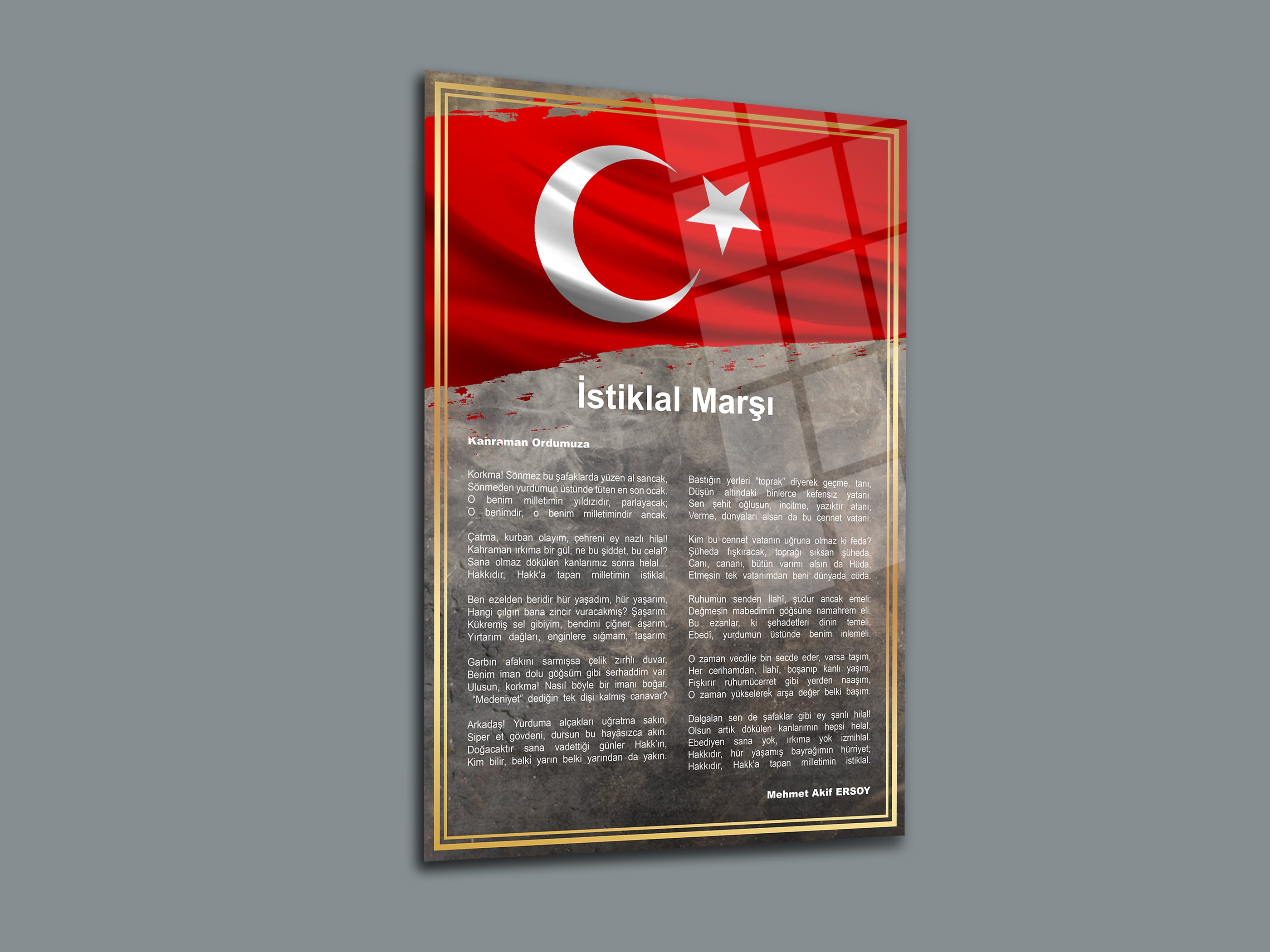 İstiklal Marşı Cam Tablo-4