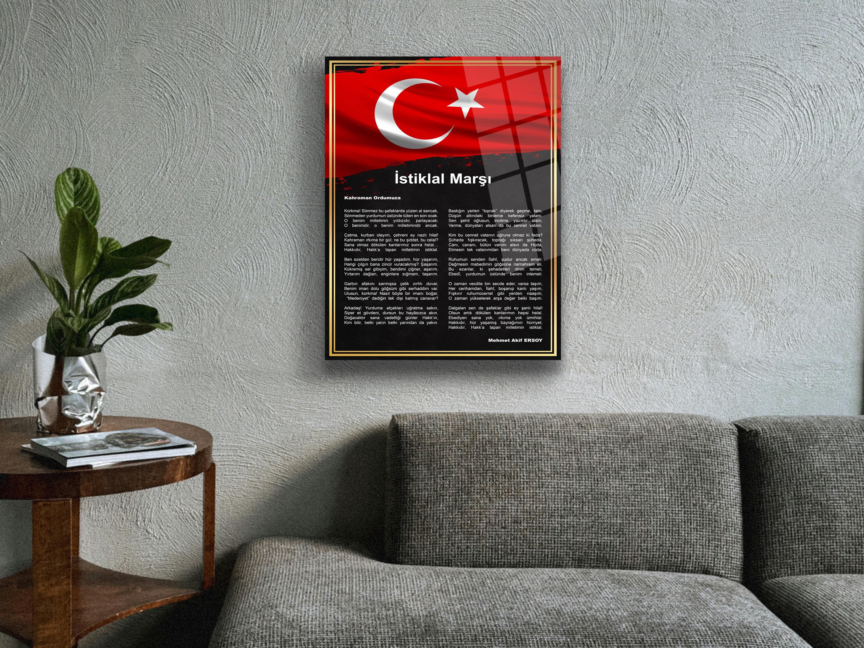 İstiklal Marşı Cam Tablo-2