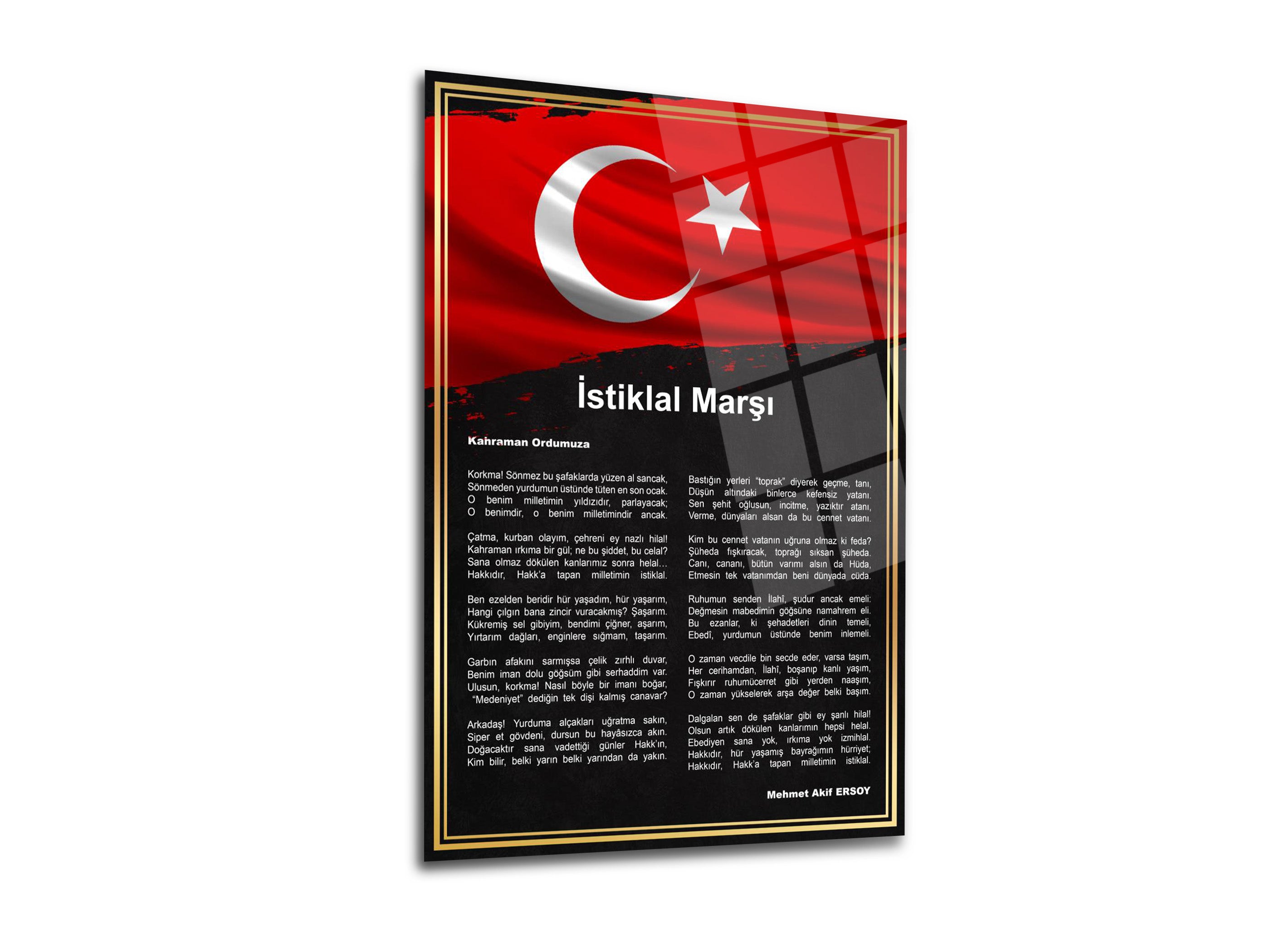 İstiklal Marşı Cam Tablo-2