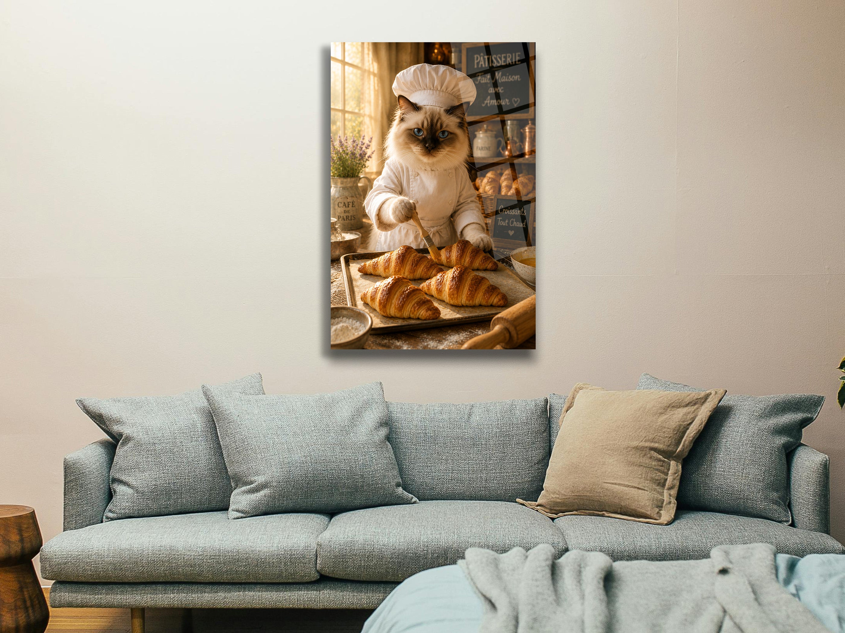 Aşçı Kedi Cam Tablo-4