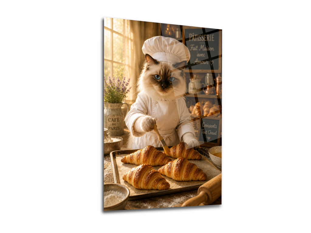 Aşçı Kedi Cam Tablo-4