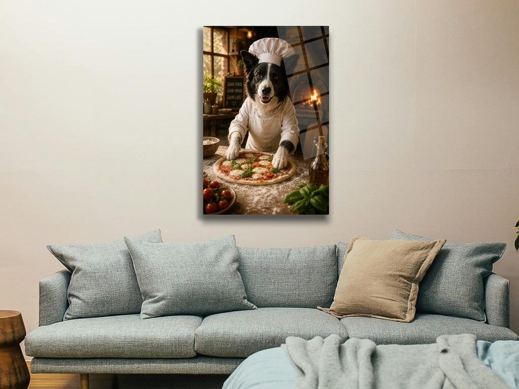 Aşçı Köpek Cam Tablo-4