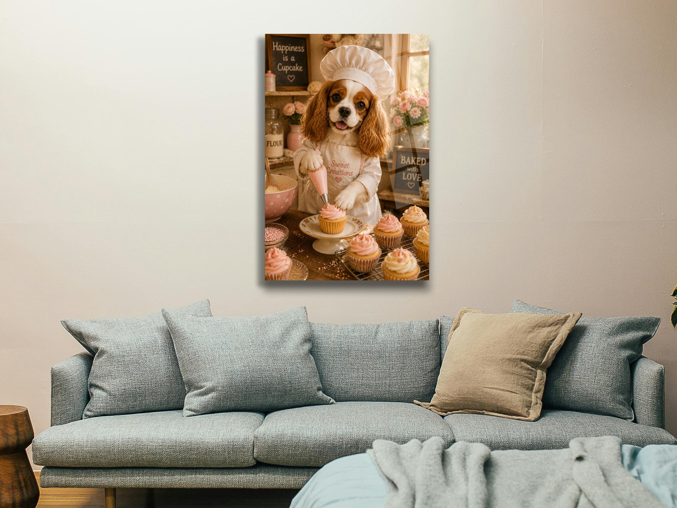 Aşçı Köpek Cam Tablo-5