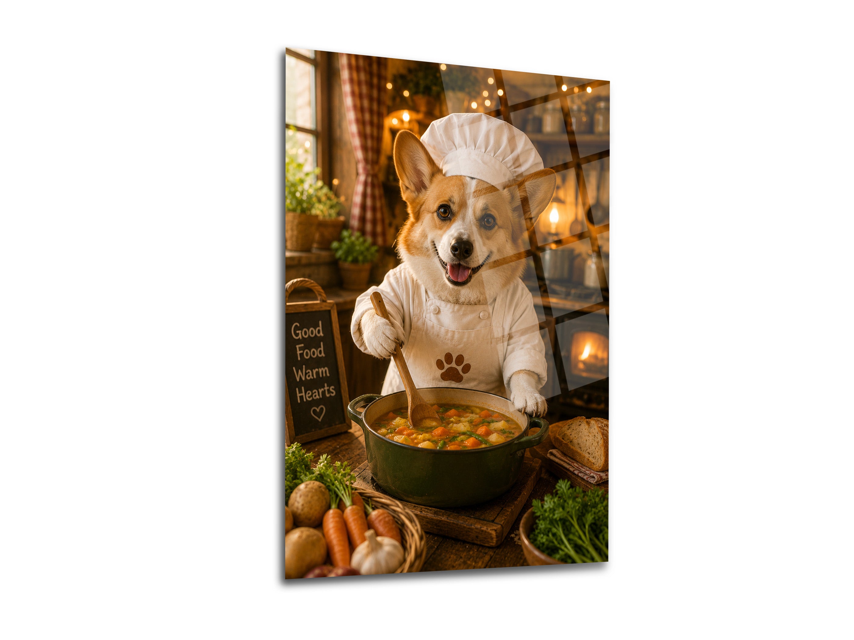 Aşçı Köpek Cam Tablo-6