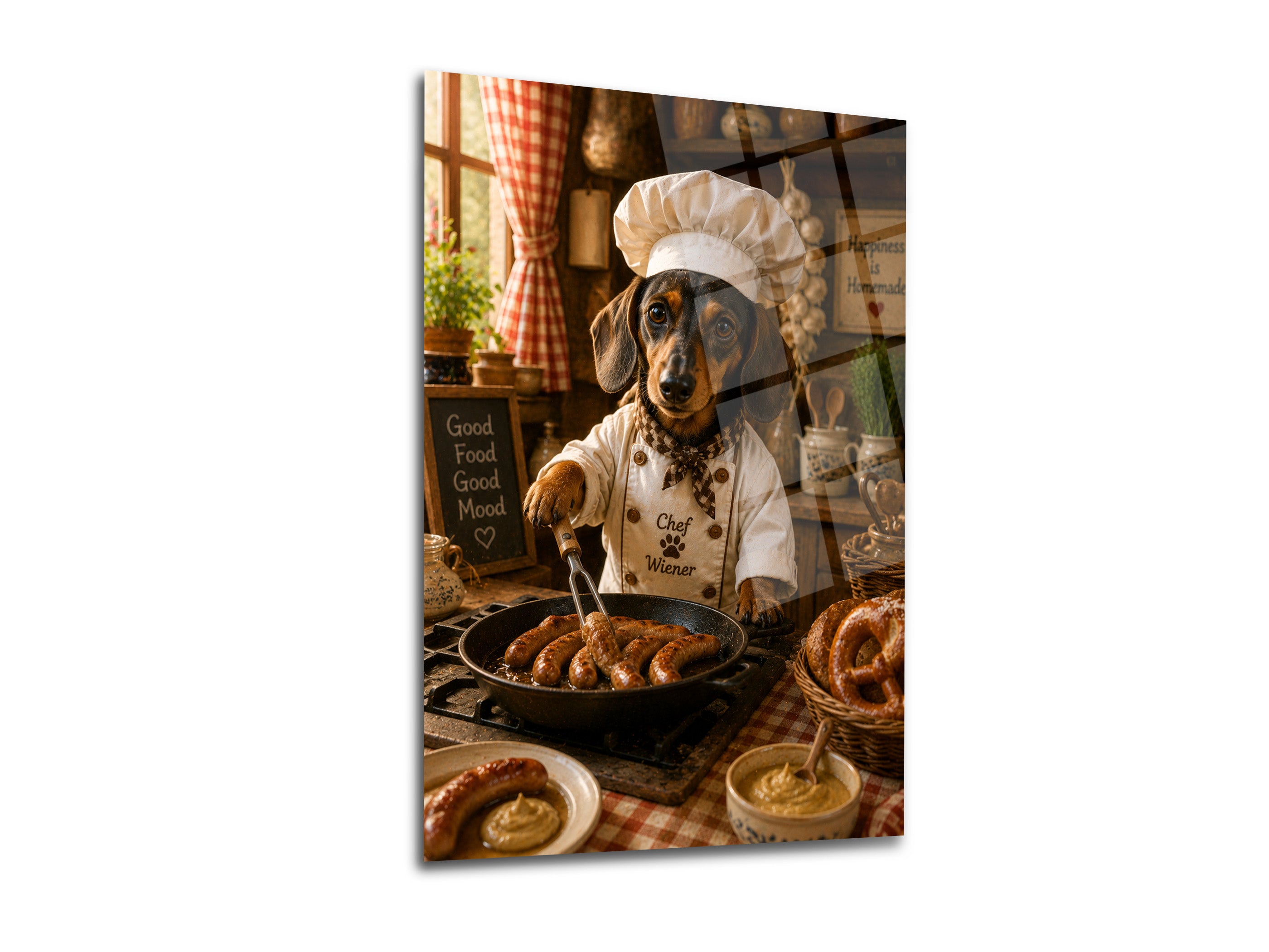 Aşçı Köpek Cam Tablo-7
