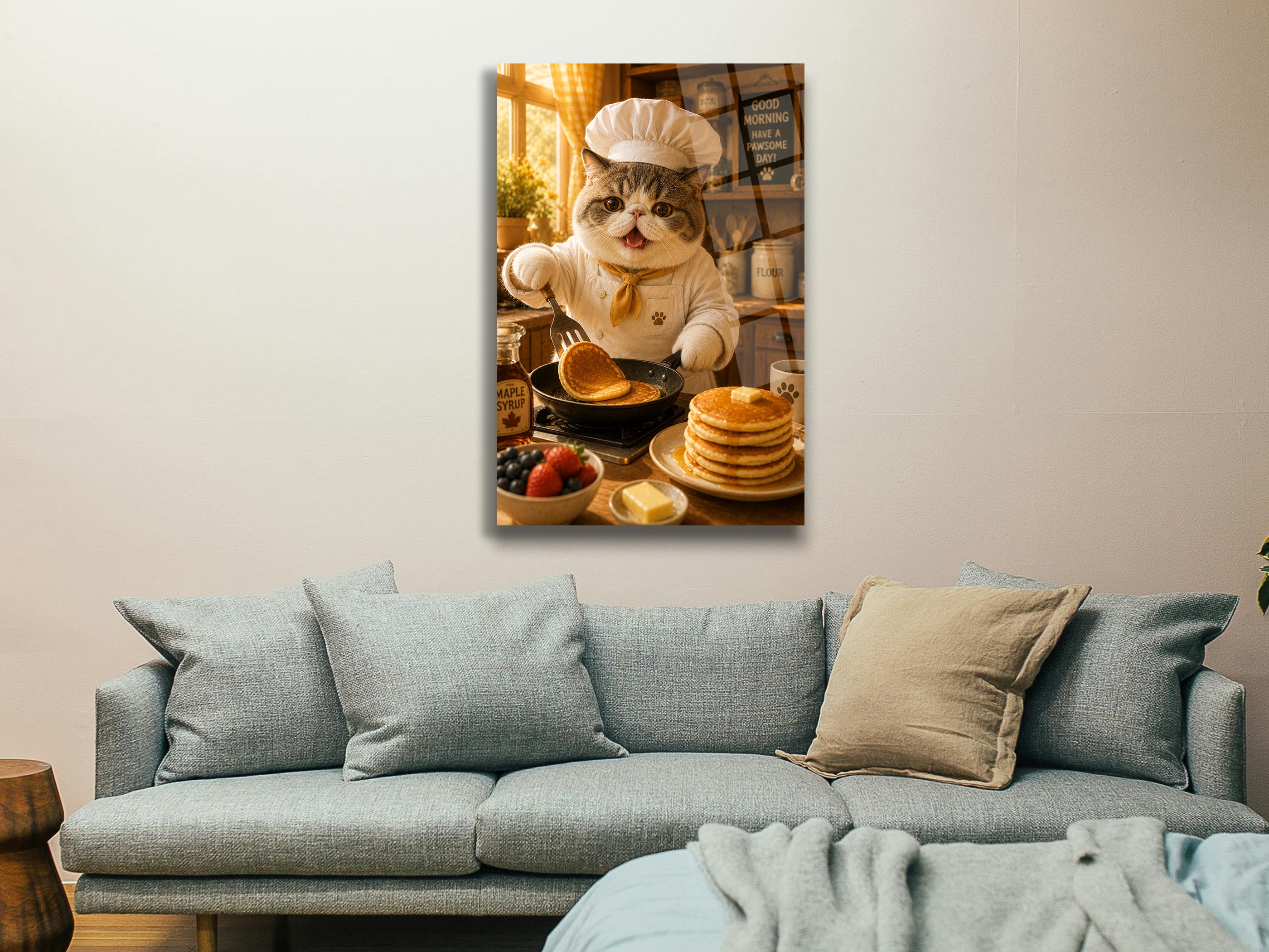 Aşçı Kedi Cam Tablo-6