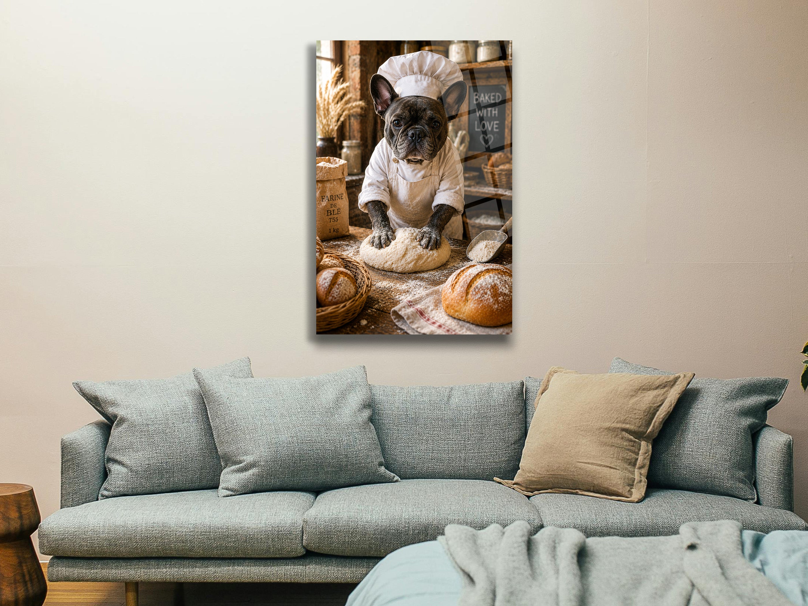Aşçı Köpek Cam Tablo-9