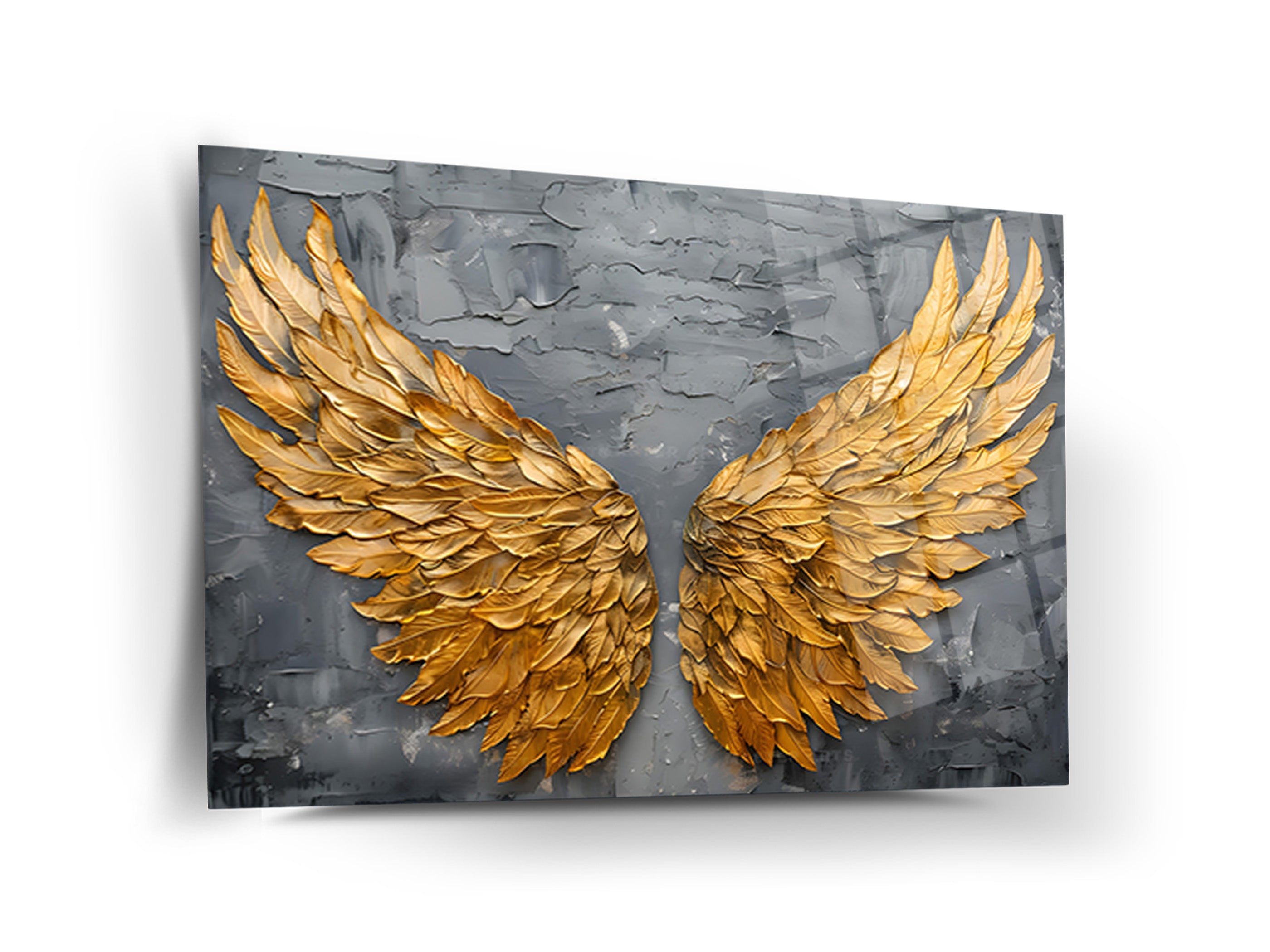 Melek Kanatları Cam Tablo