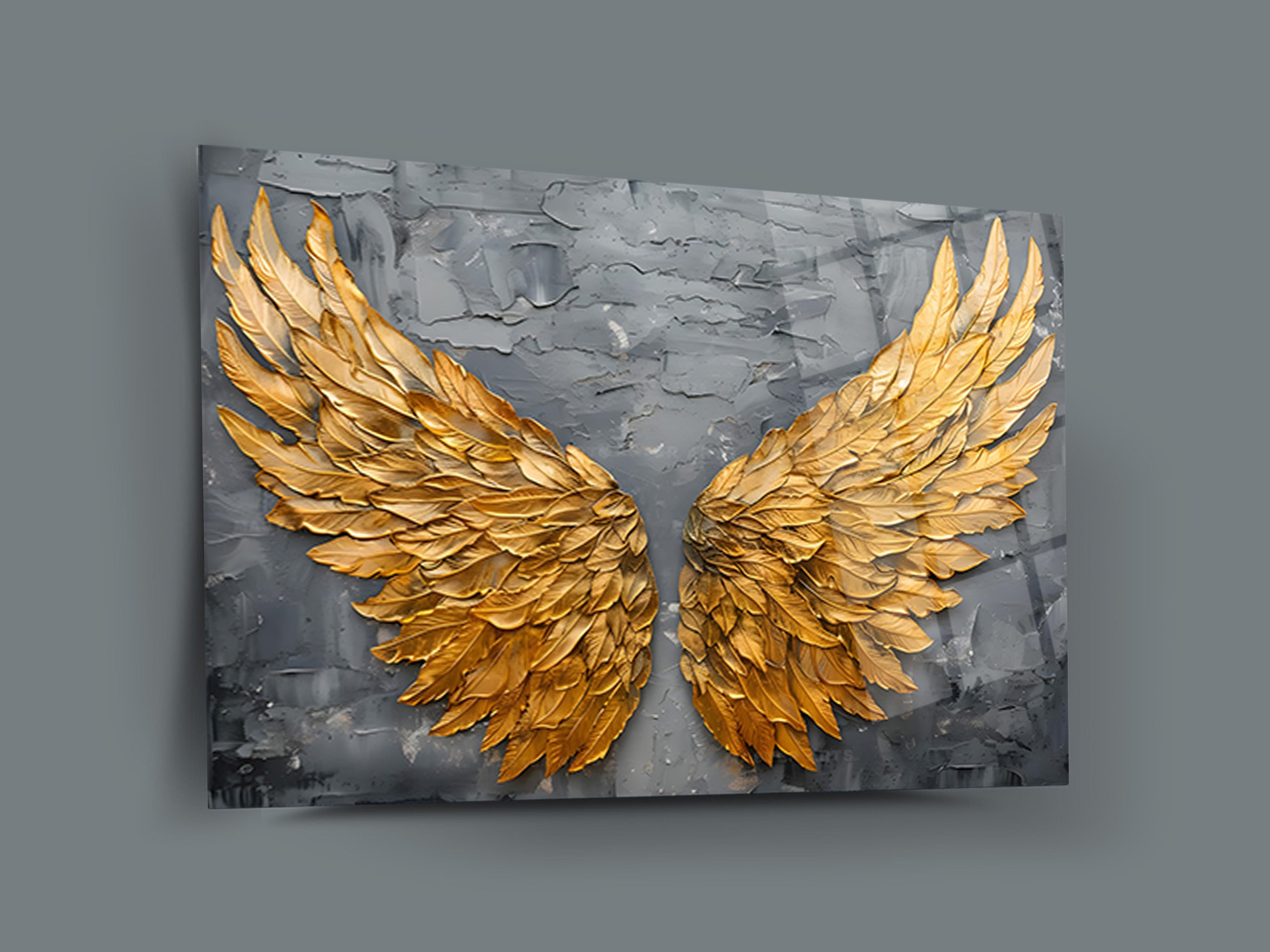 Melek Kanatları Cam Tablo