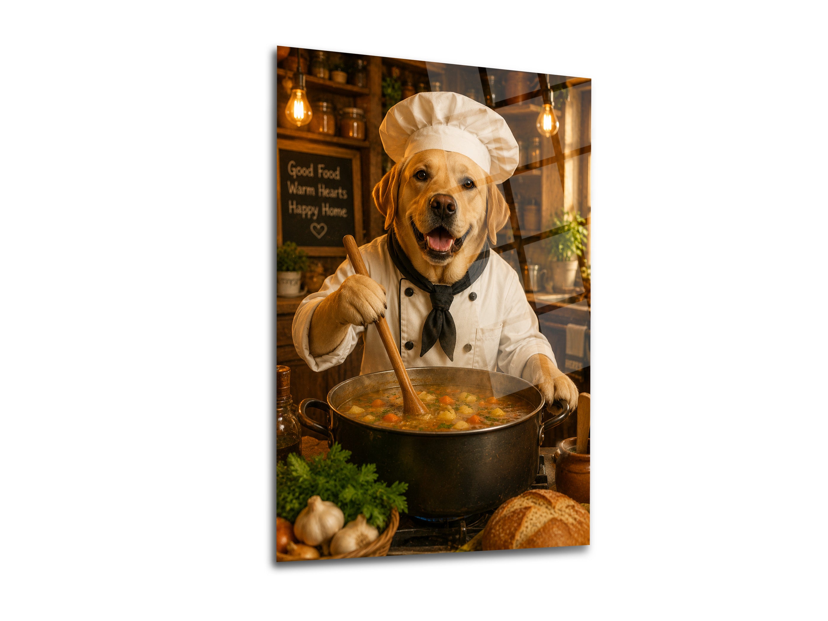 Aşçı Köpek Cam Tablo-12