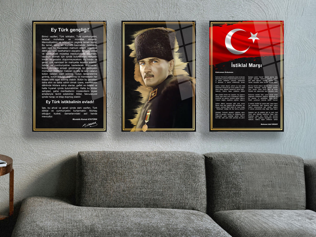 Atatürk Cam Tablo Set-2