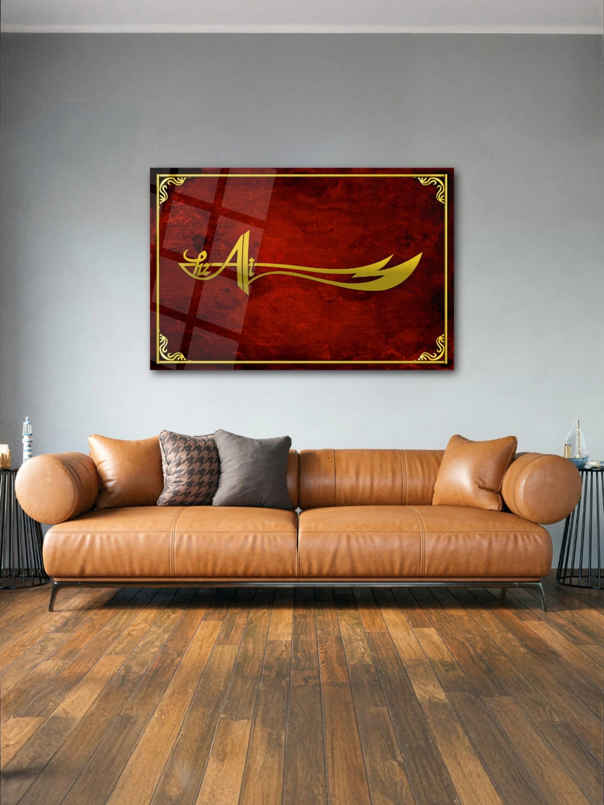 Hz. Ali Zülfikar Yazılı Cam Tablo 03