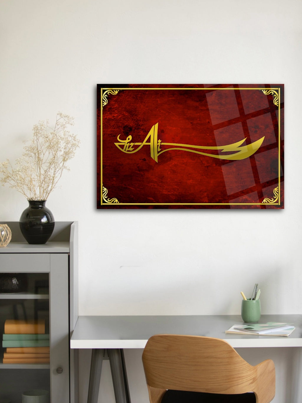 Hz. Ali Zülfikar Yazılı Cam Tablo 03