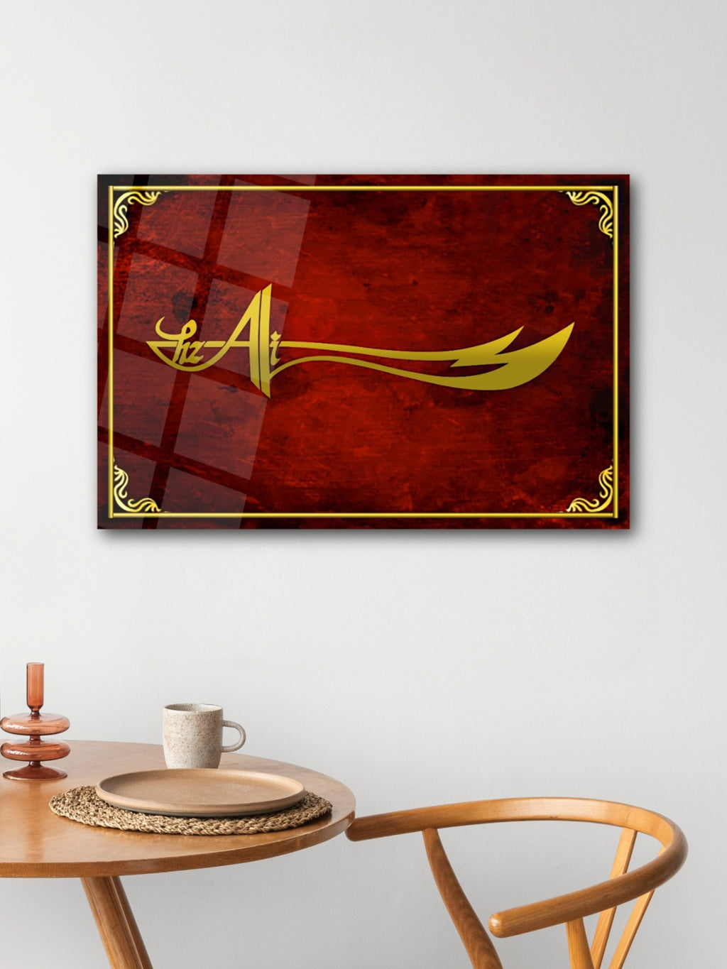 Hz. Ali Zülfikar Yazılı Cam Tablo 03