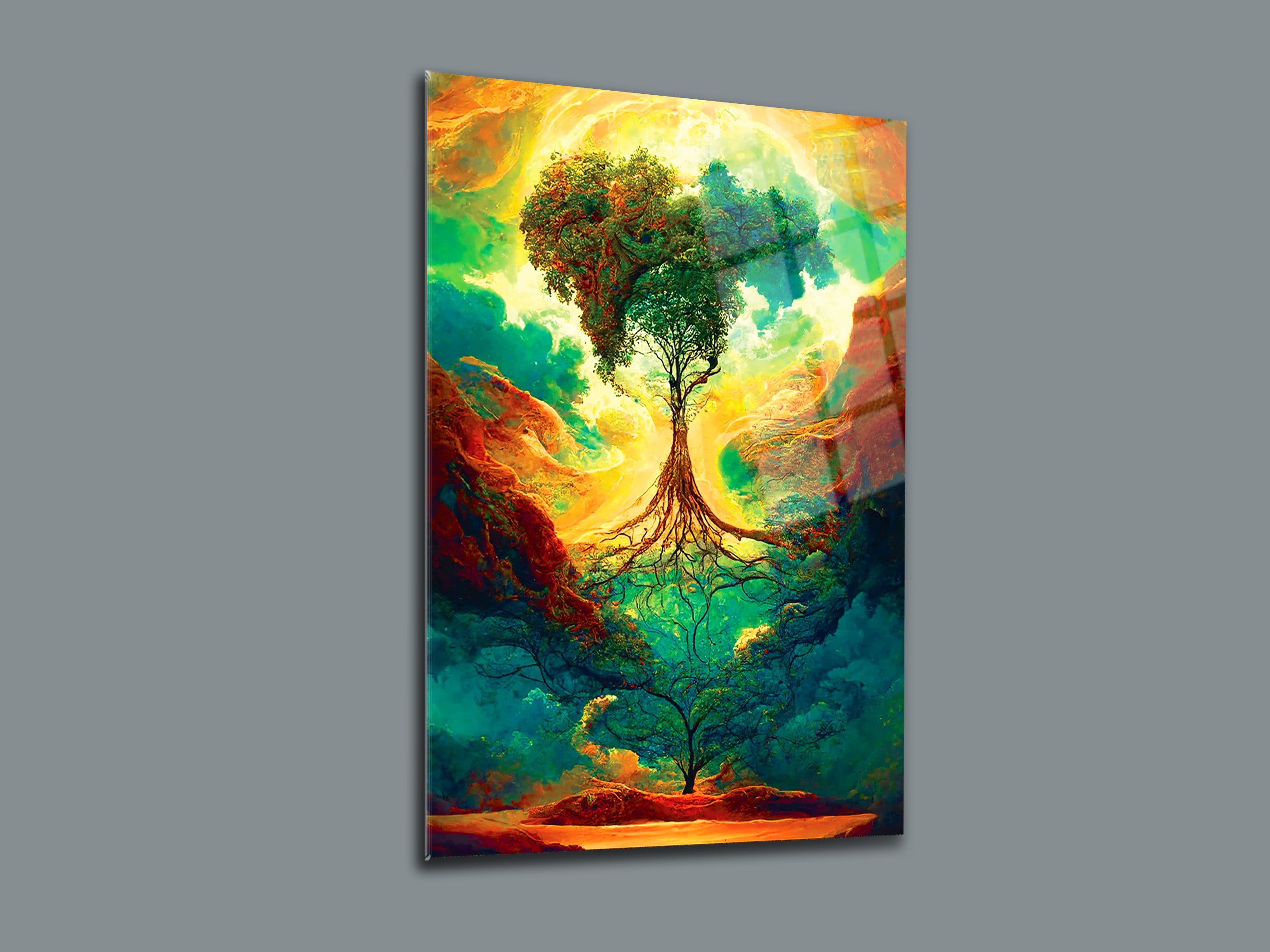 Hayat Ağacı Cam Tablo - 5