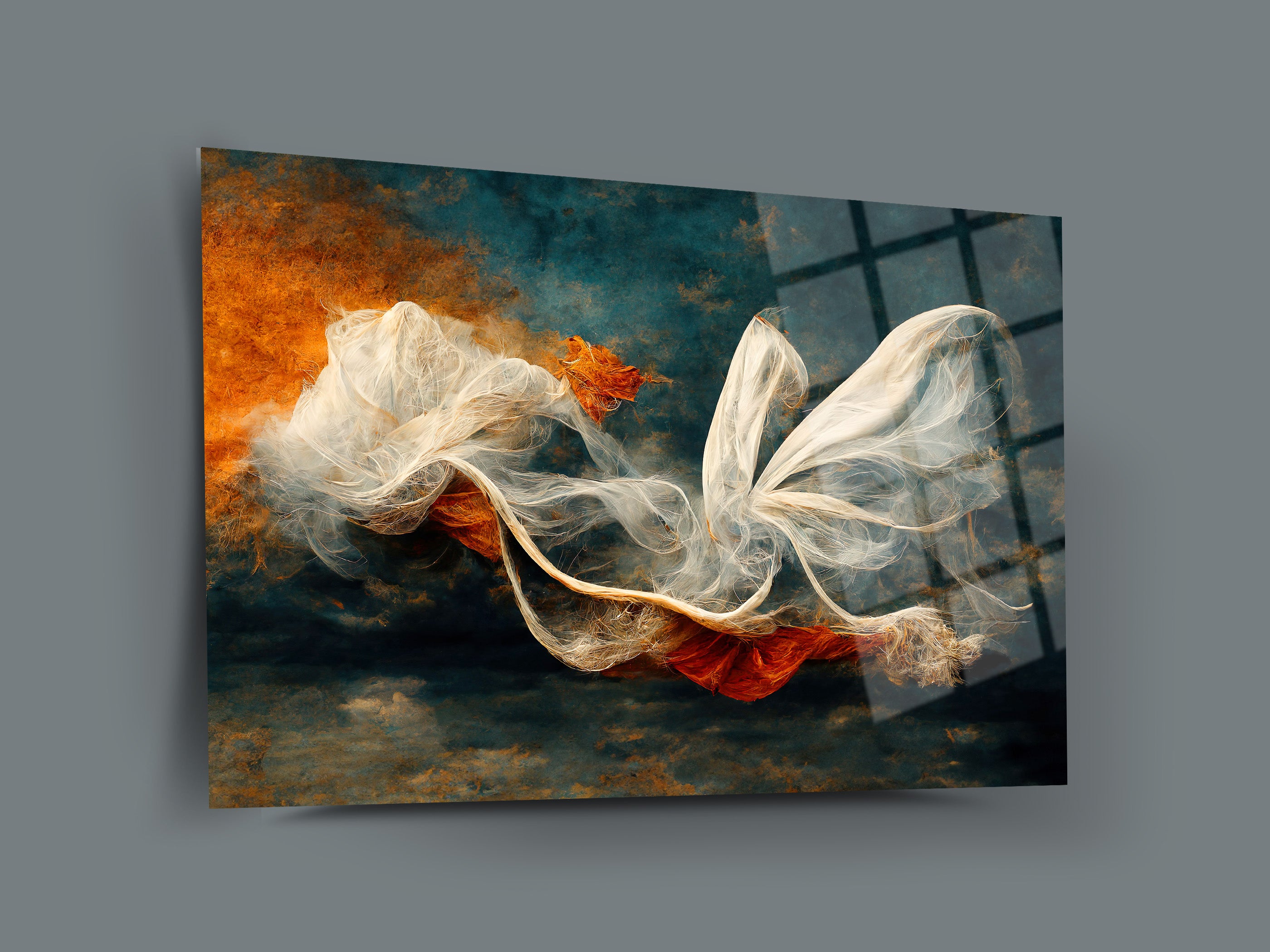 Dekoratif Çizgiler Cam Tablo