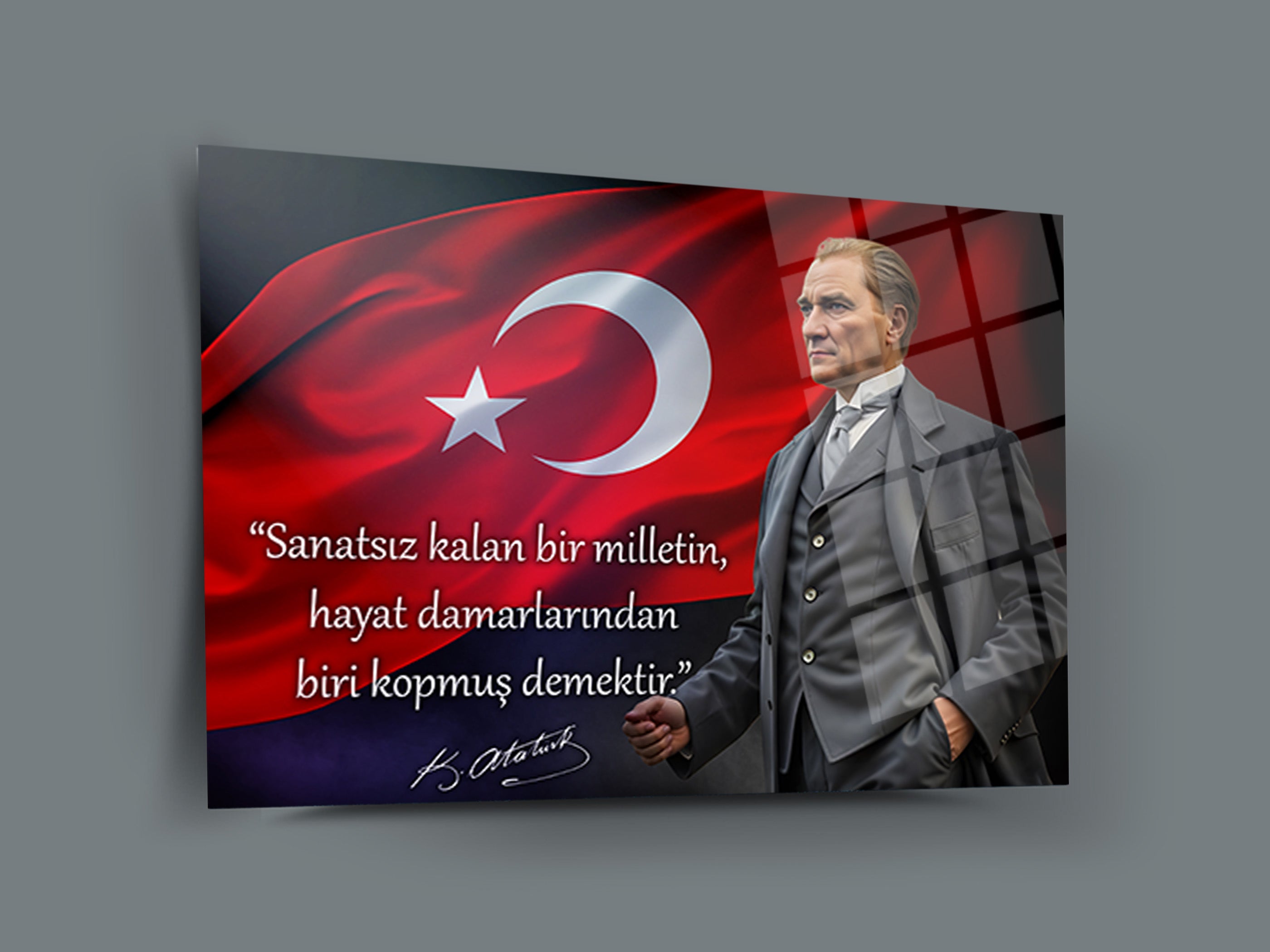 Atatürk Cam Tablo 230