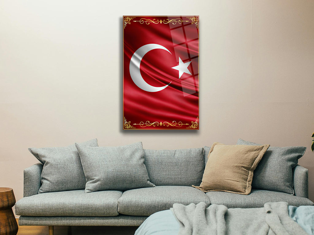 Türk Bayrağı Cam Tablo-12