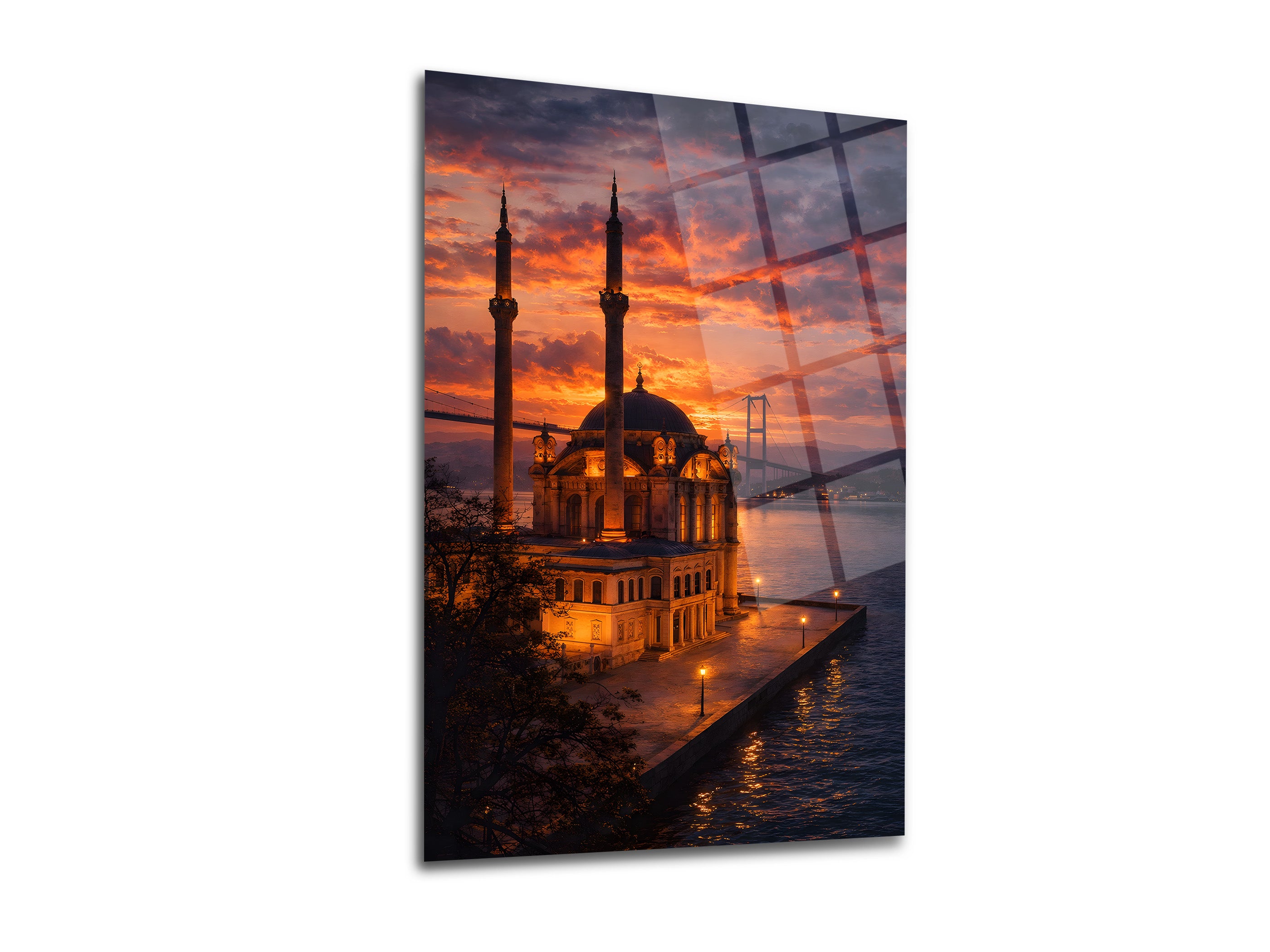 Ortaköy Camii Cam Tablo - Dini Tablo - İslami Tablo