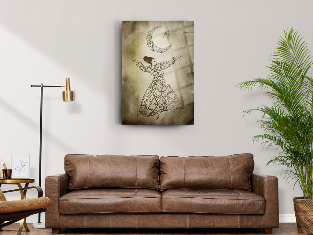 Ayyıldız ve Semazen Cam Tablo