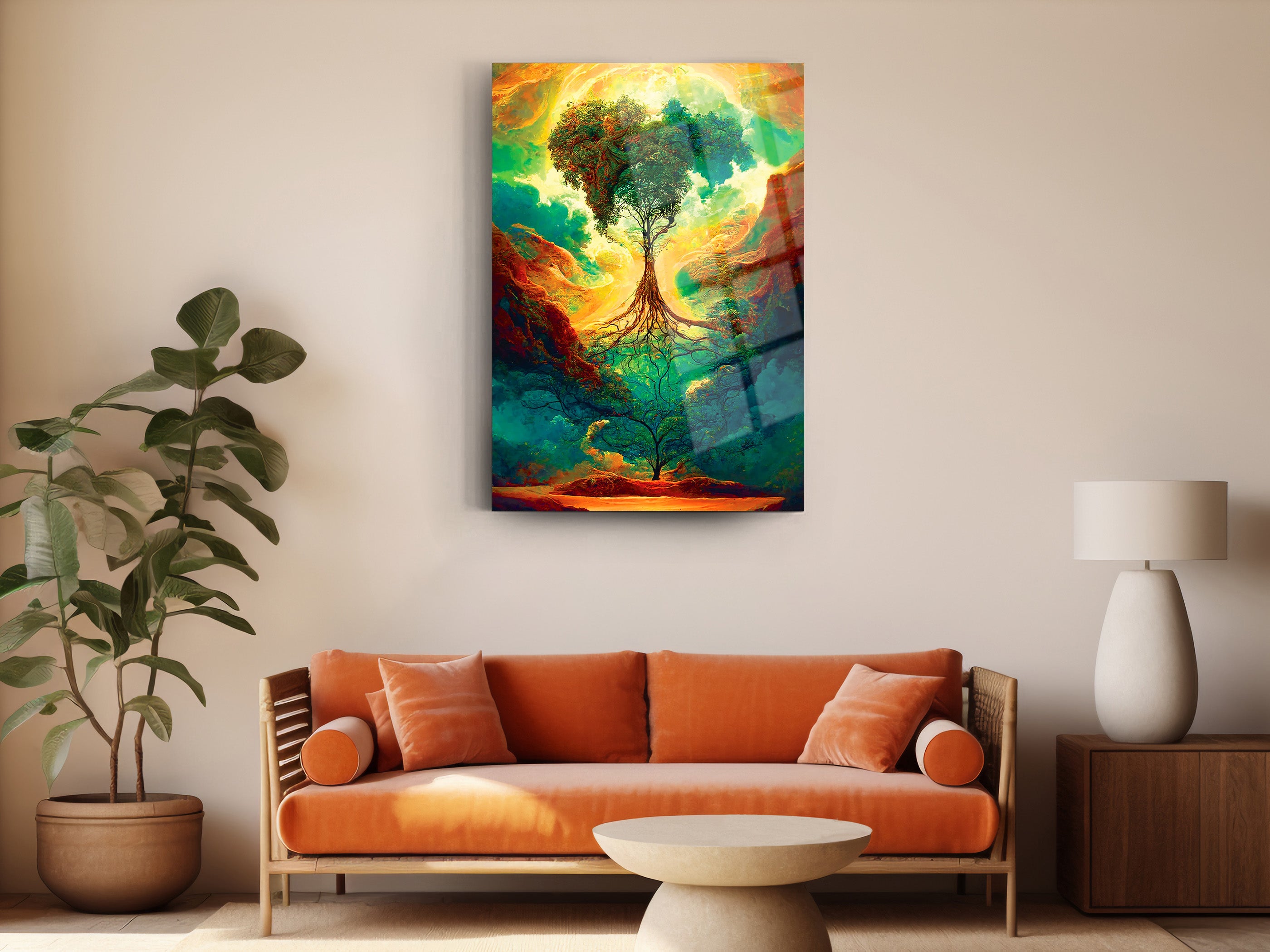 Hayat Ağacı Cam Tablo - 5