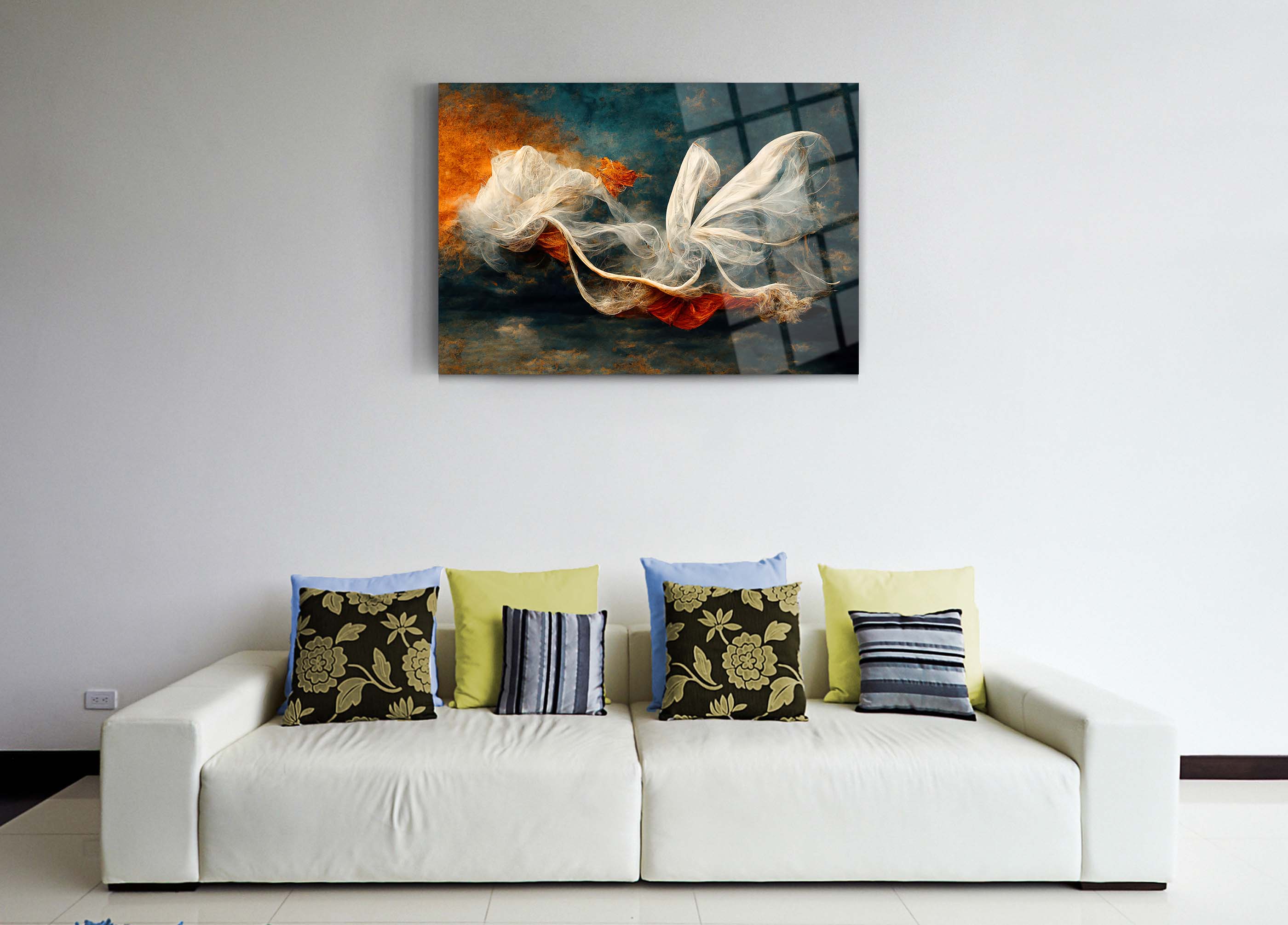 Dekoratif Çizgiler Cam Tablo