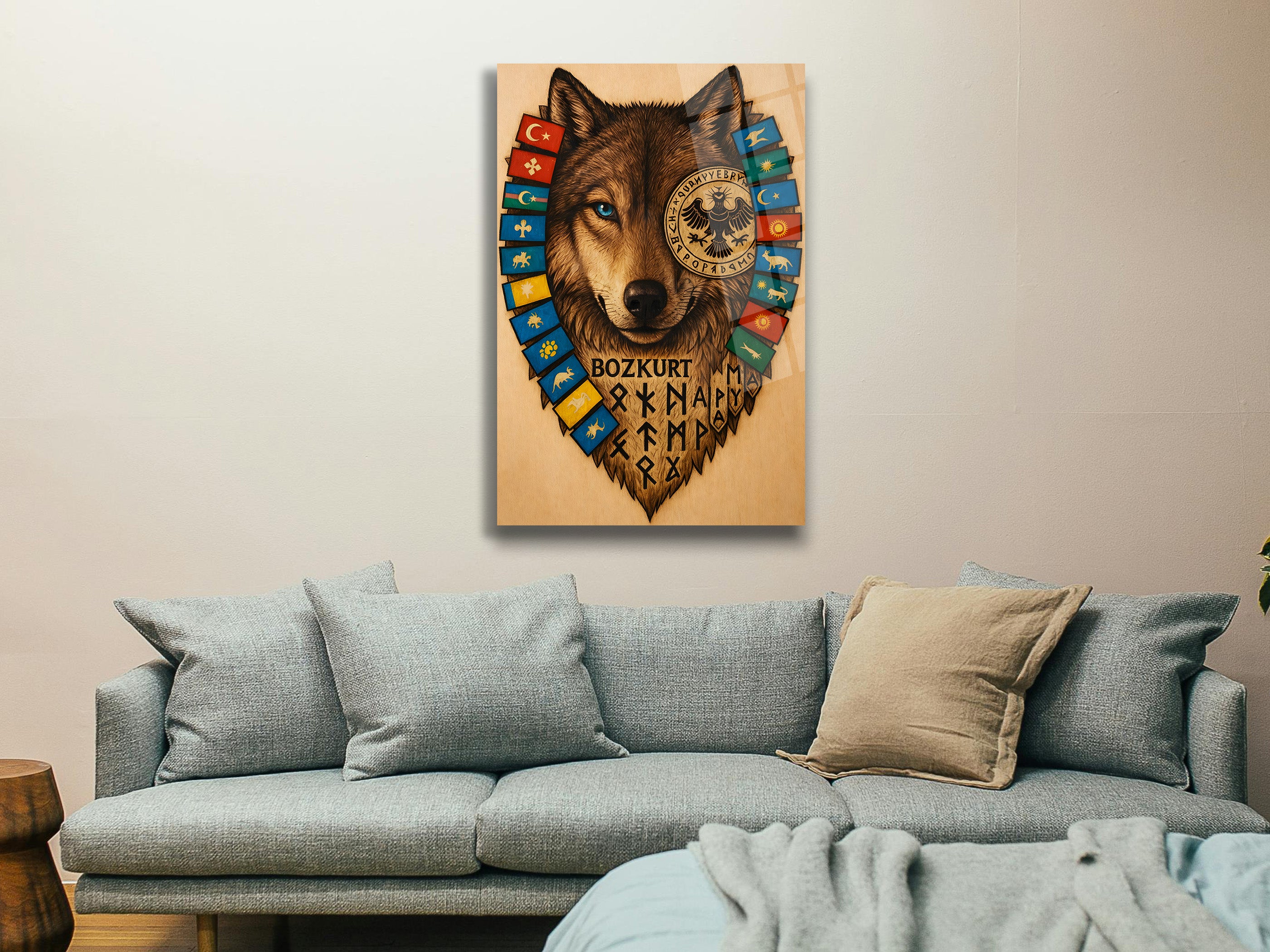 Bozkurt ve Türk Dünyası Cam Tablo