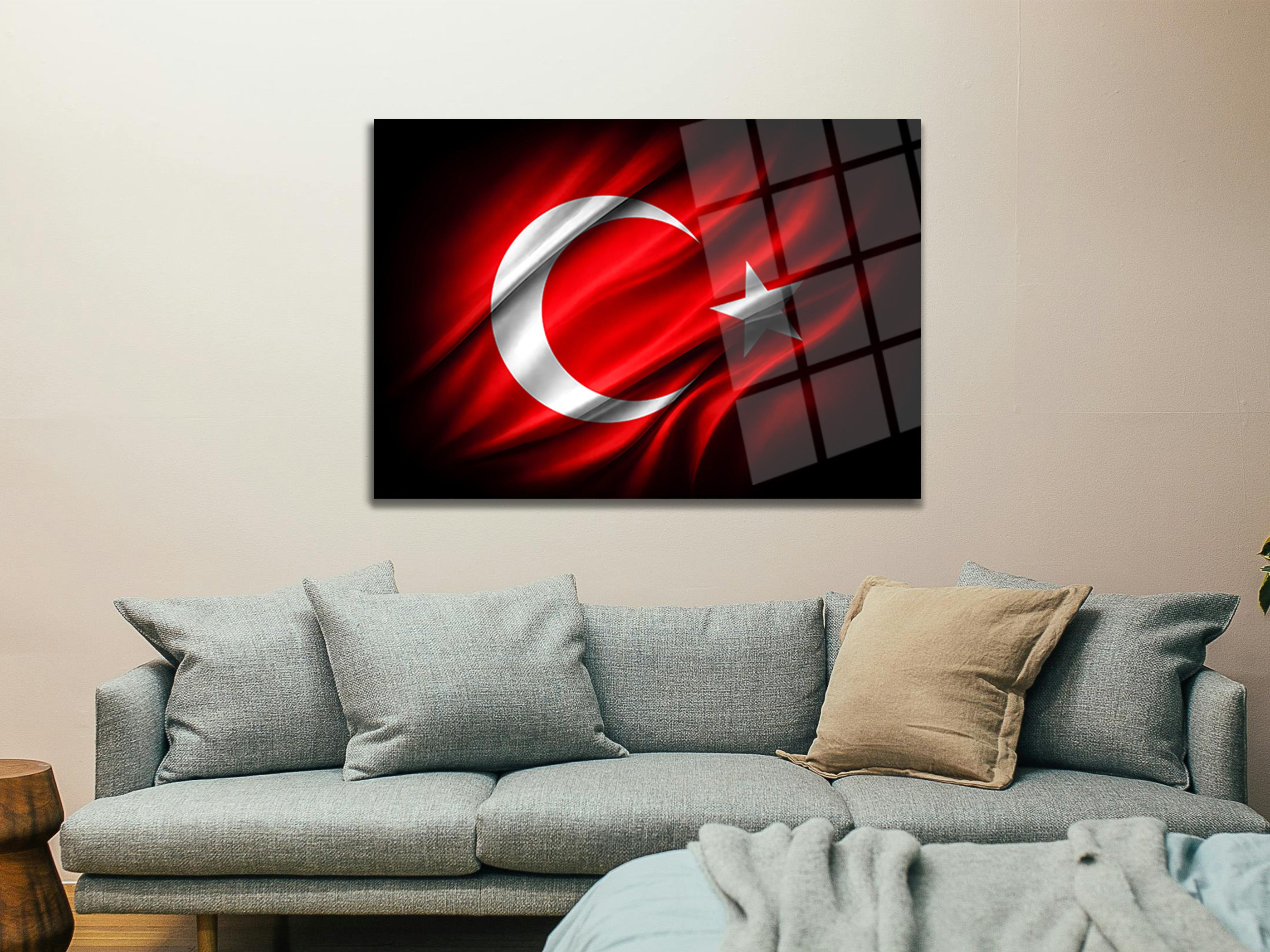 Türk Bayrağı Cam Tablo-14