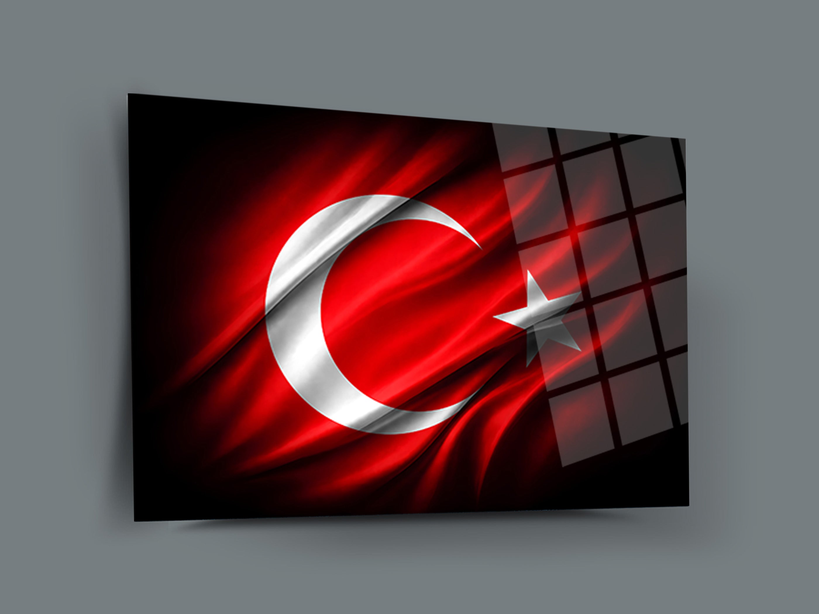 Türk Bayrağı Cam Tablo-14